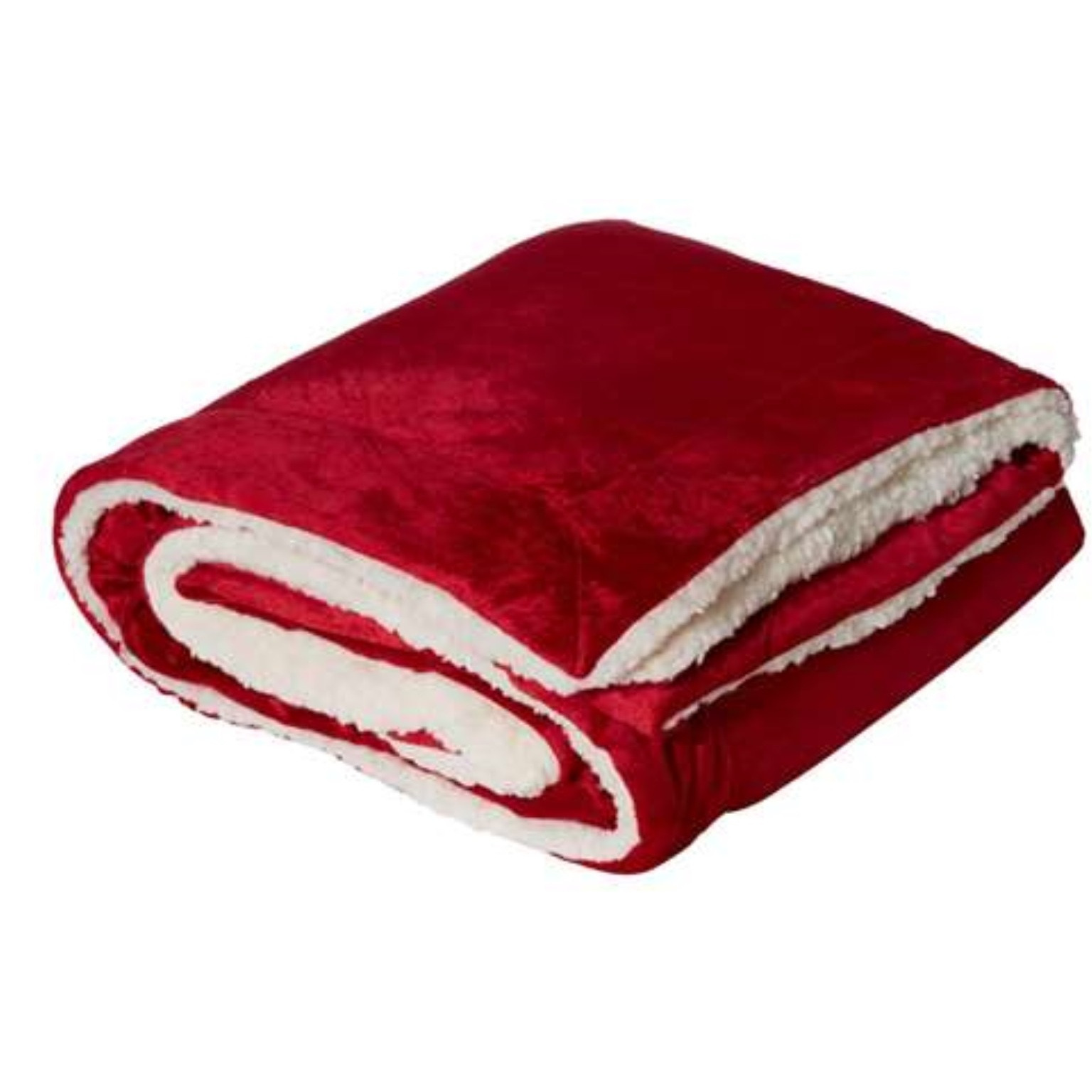 Alpine Fleece Oversized Mink Sherpa Blanket - Red, One Size