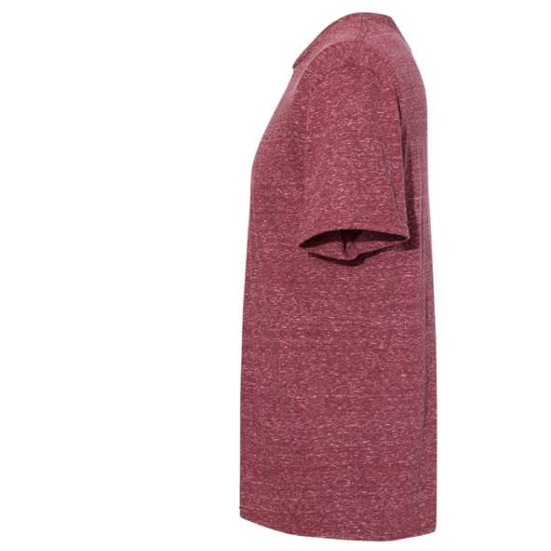 JERZEES Snow Heather Jersey Crew T-Shirt - Maroon, S