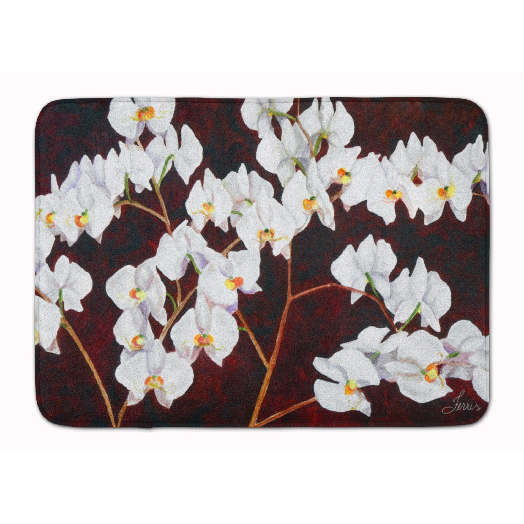 Orchids by Ferris Hotard Machine Washable Memory Foam Mat