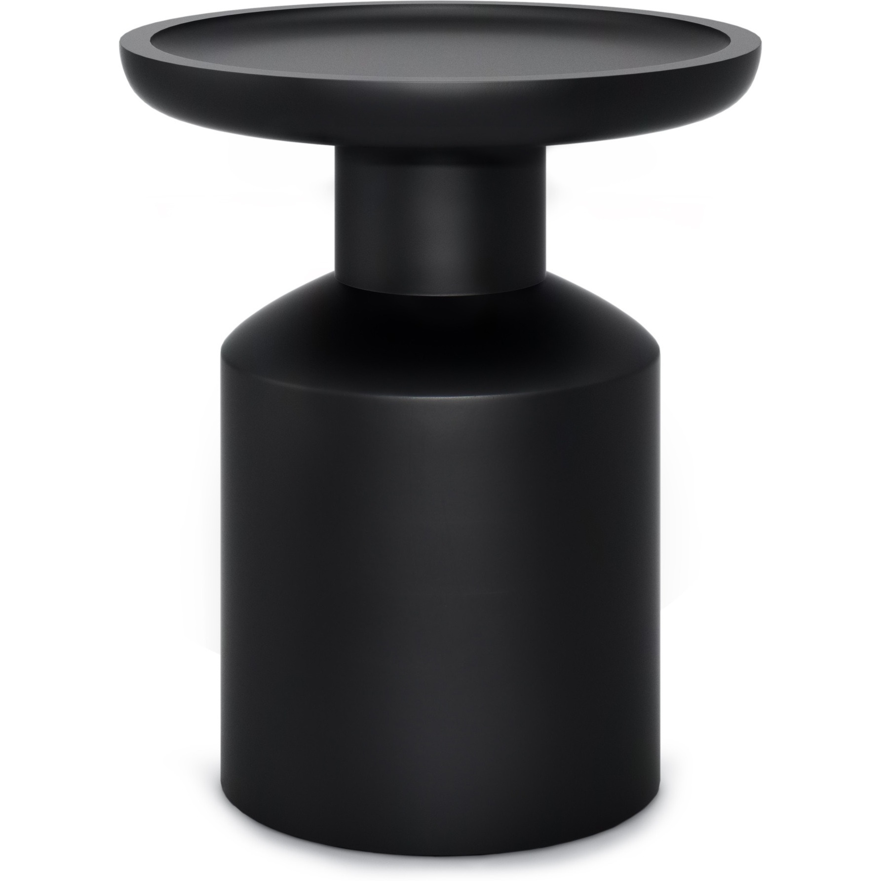 Haynes SOLID MANGO WOOD 16 inch Wide Round Boho Wooden Accent Table in Black, Fully Assembled