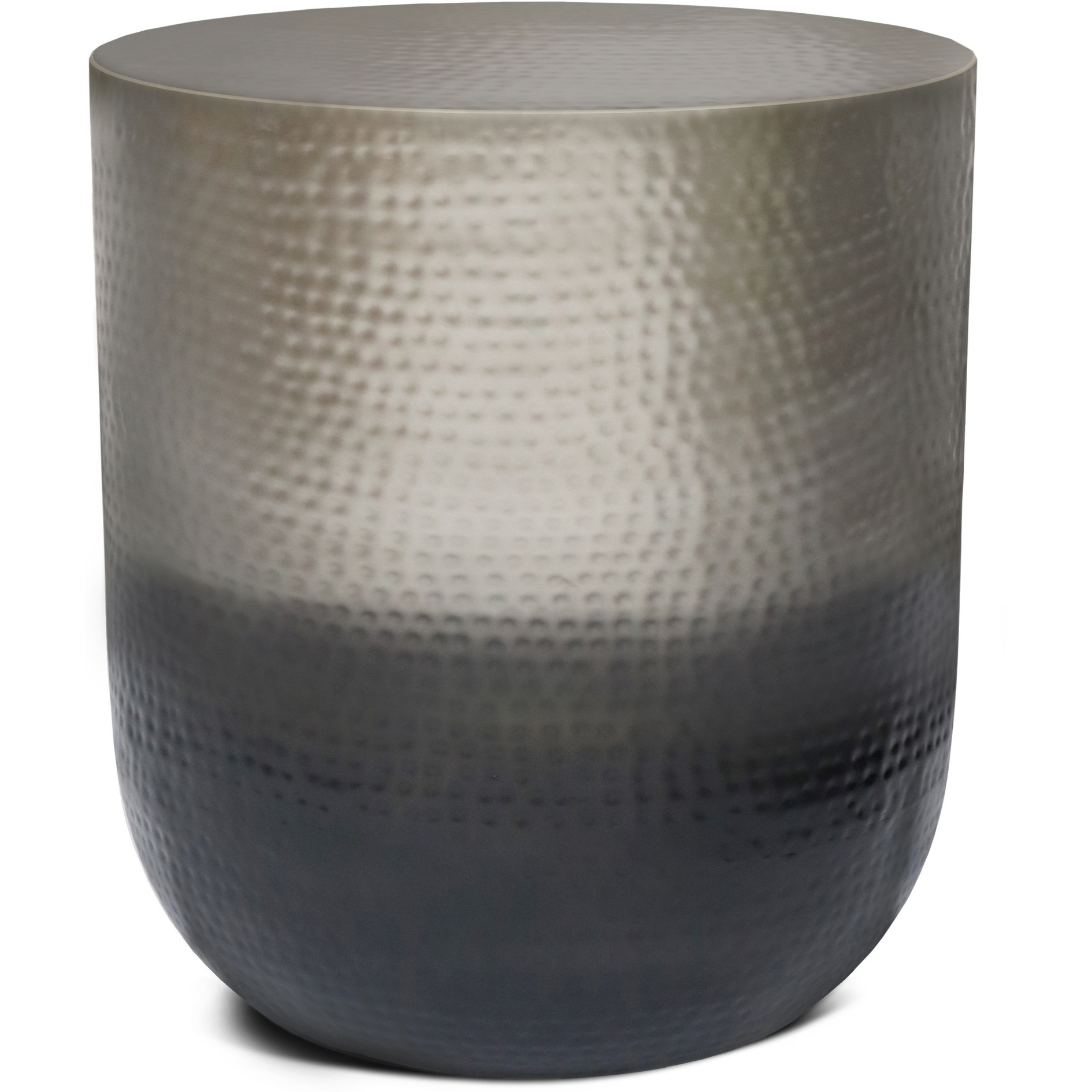 Nova Boho 19 inch Wide Metal Metal Side Table in Silver Ombre, Fully Assembled