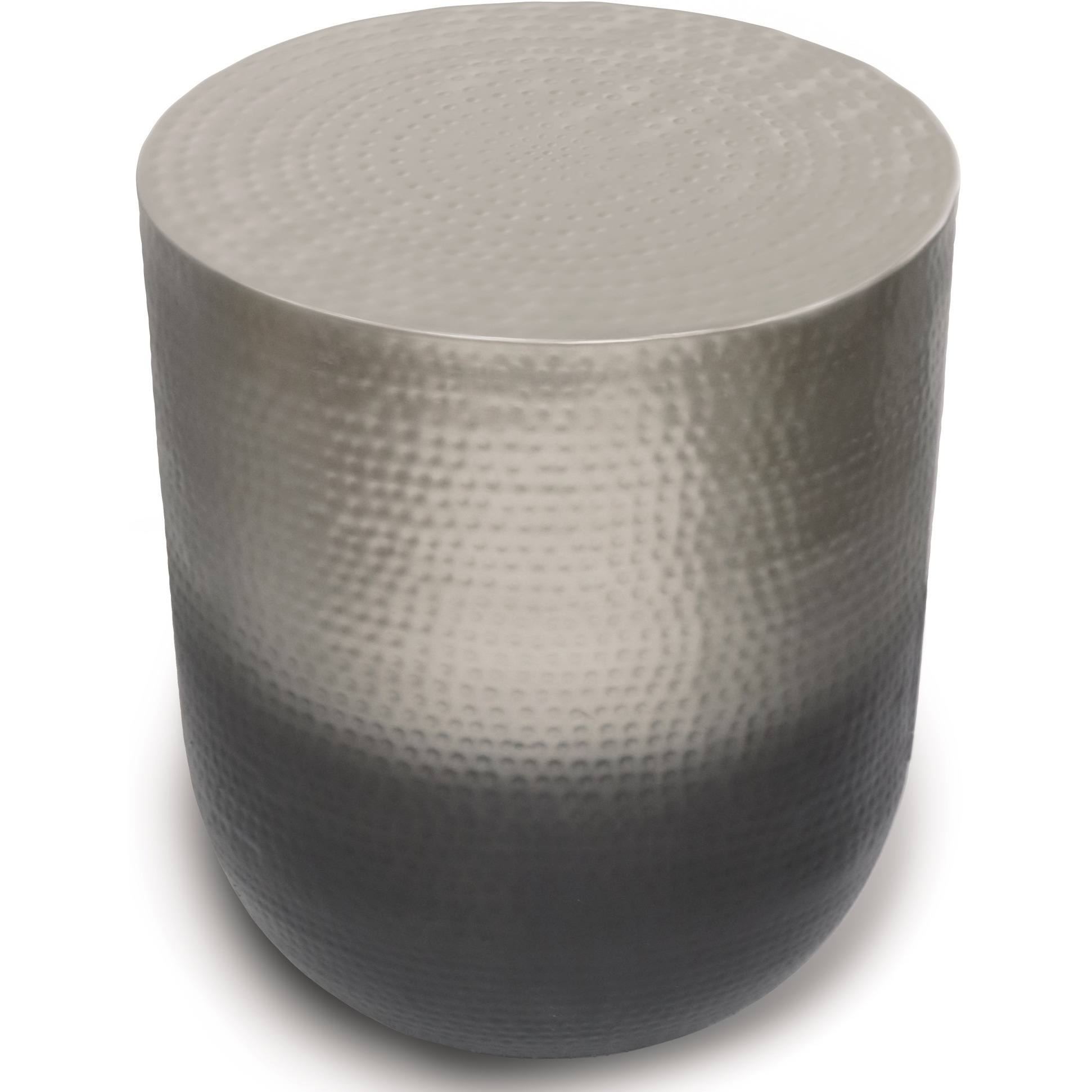 Nova Boho 19 inch Wide Metal Metal Side Table in Silver Ombre, Fully Assembled