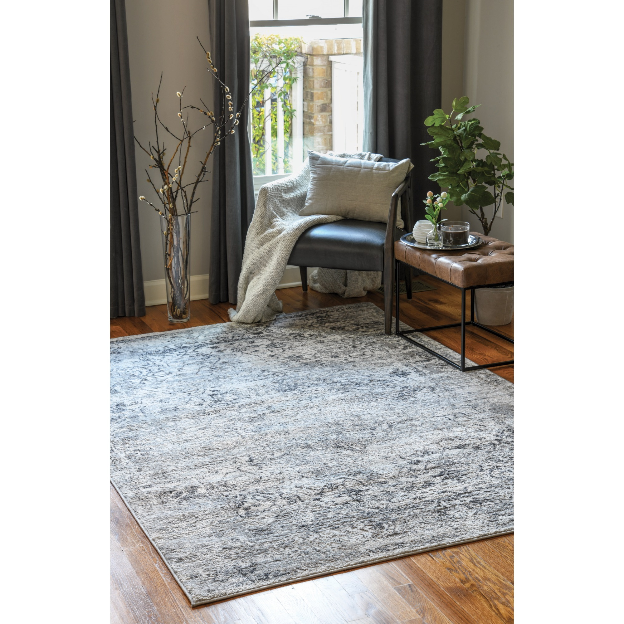 United Weavers Austin Clark Grey Runner Rug 2'7" x 7'4"