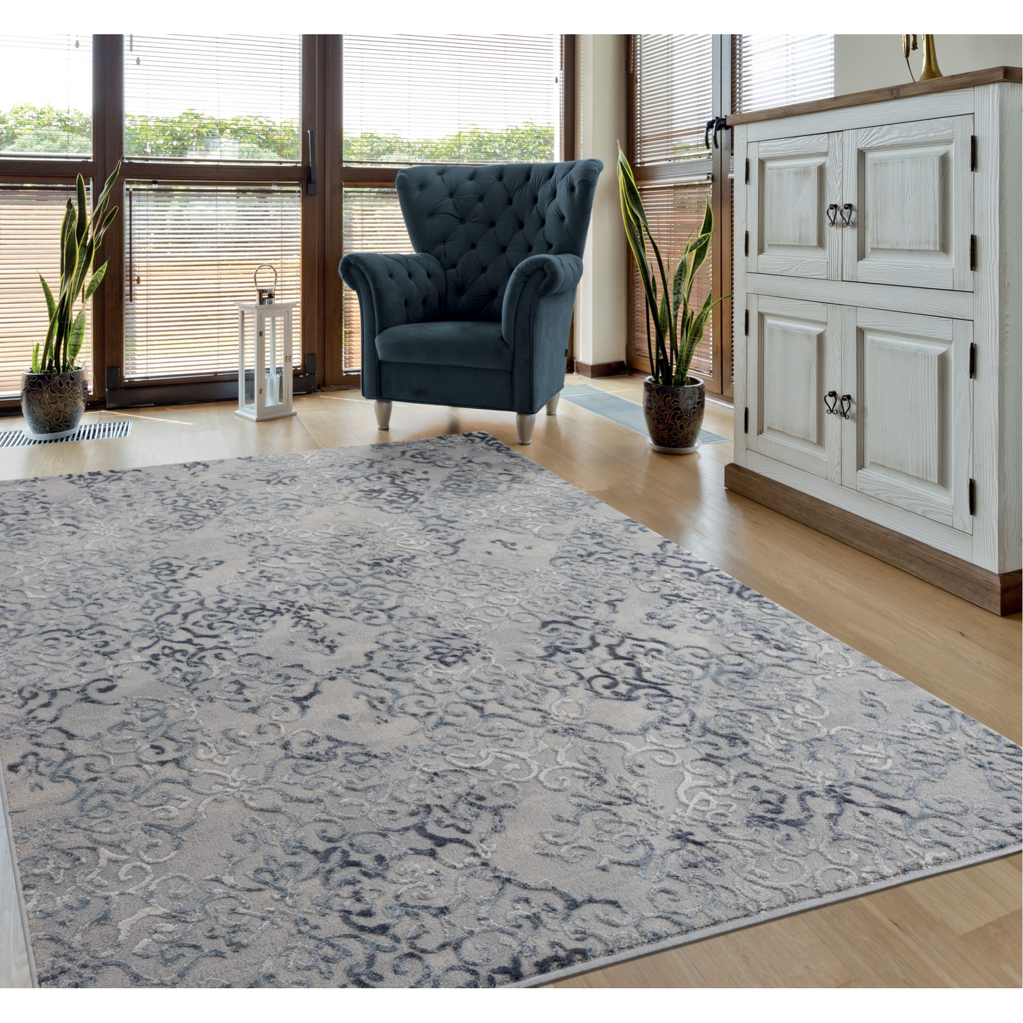 United Weavers Cascades Marblemount Blue Accent Rug 1'11" x 3'