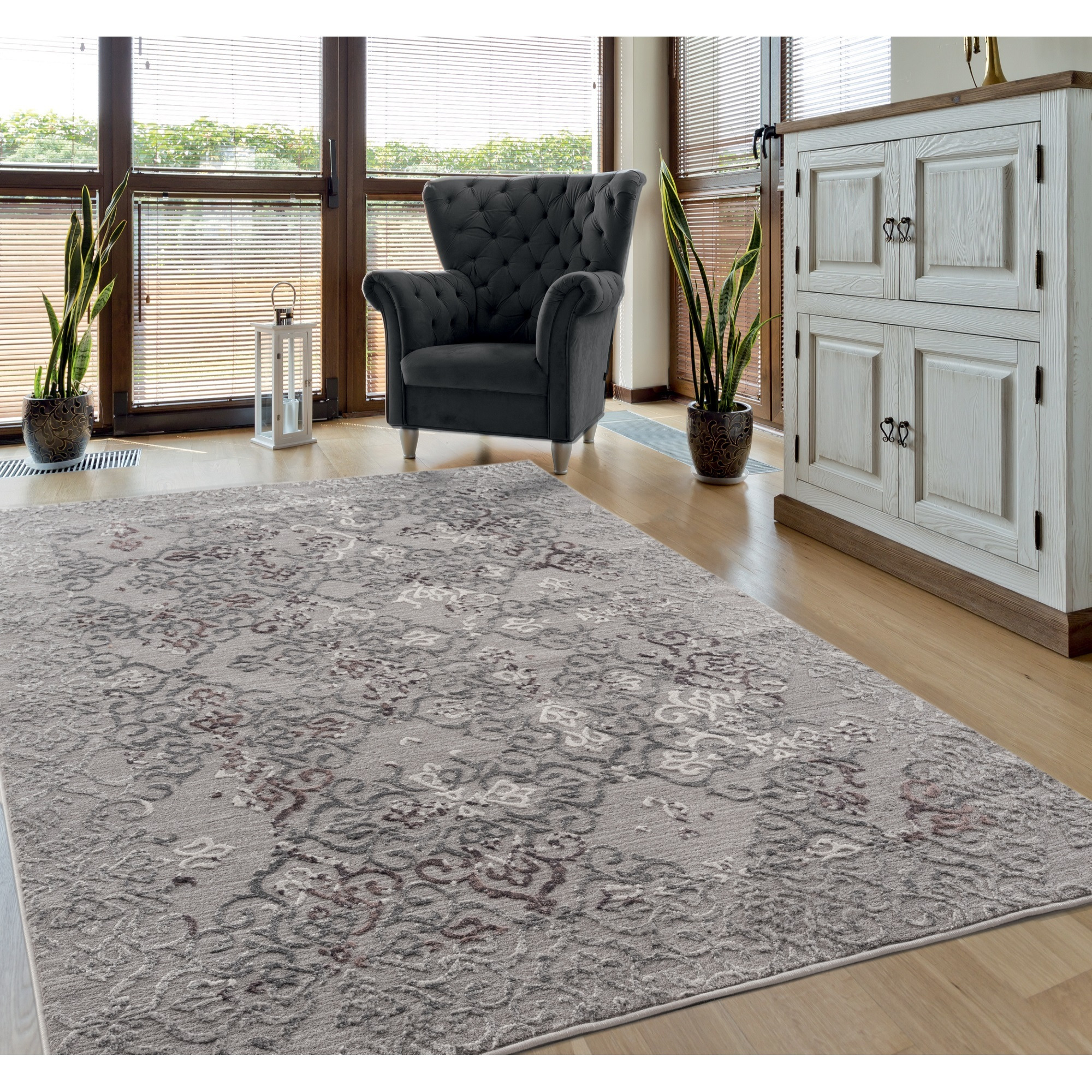 United Weavers Cascades Marblemount Plum Oversize Rug 12'6" x 15'