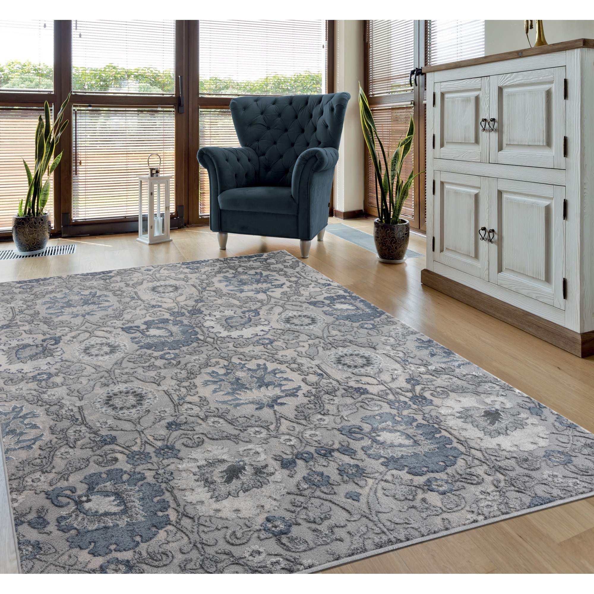 United Weavers Cascades Olallie Blue Runner Rug 2'7" x 7'2"