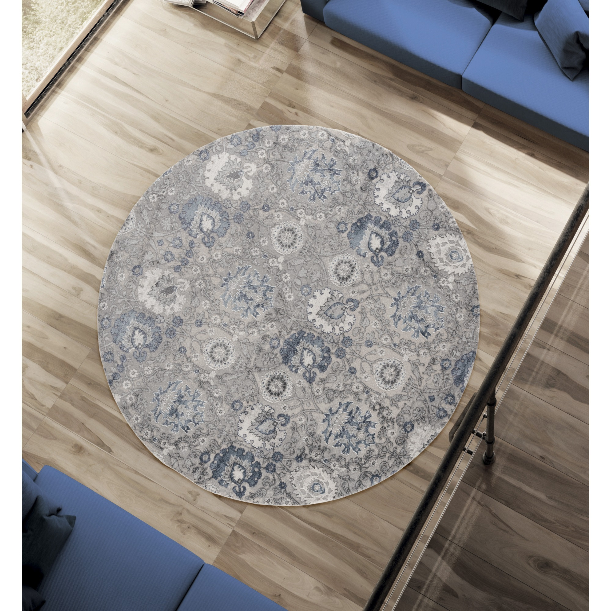 United Weavers Cascades Olallie Blue Round Rug 7'10" RD