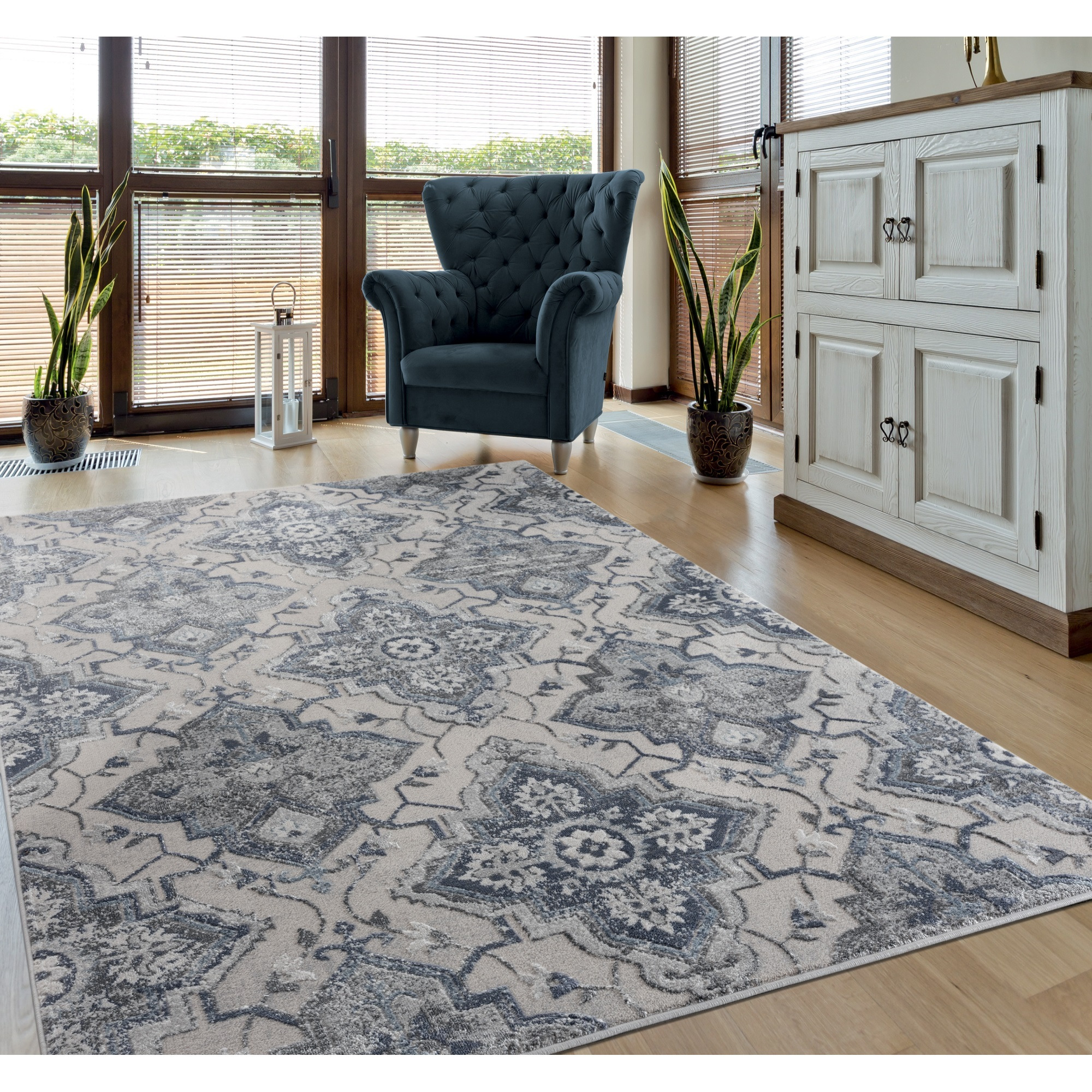 United Weavers Cascades Leavenworth Blue Oversize Rug 12'6" x 15'