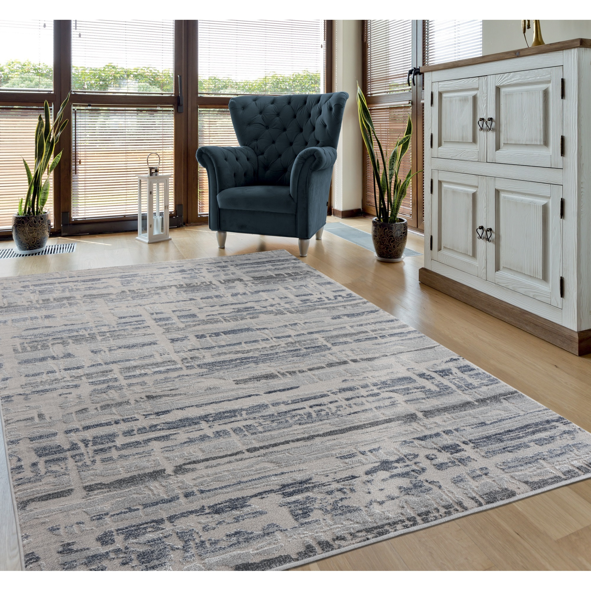 United Weavers Cascades Rainier Blue Oversize Rug 12'6" x 15'