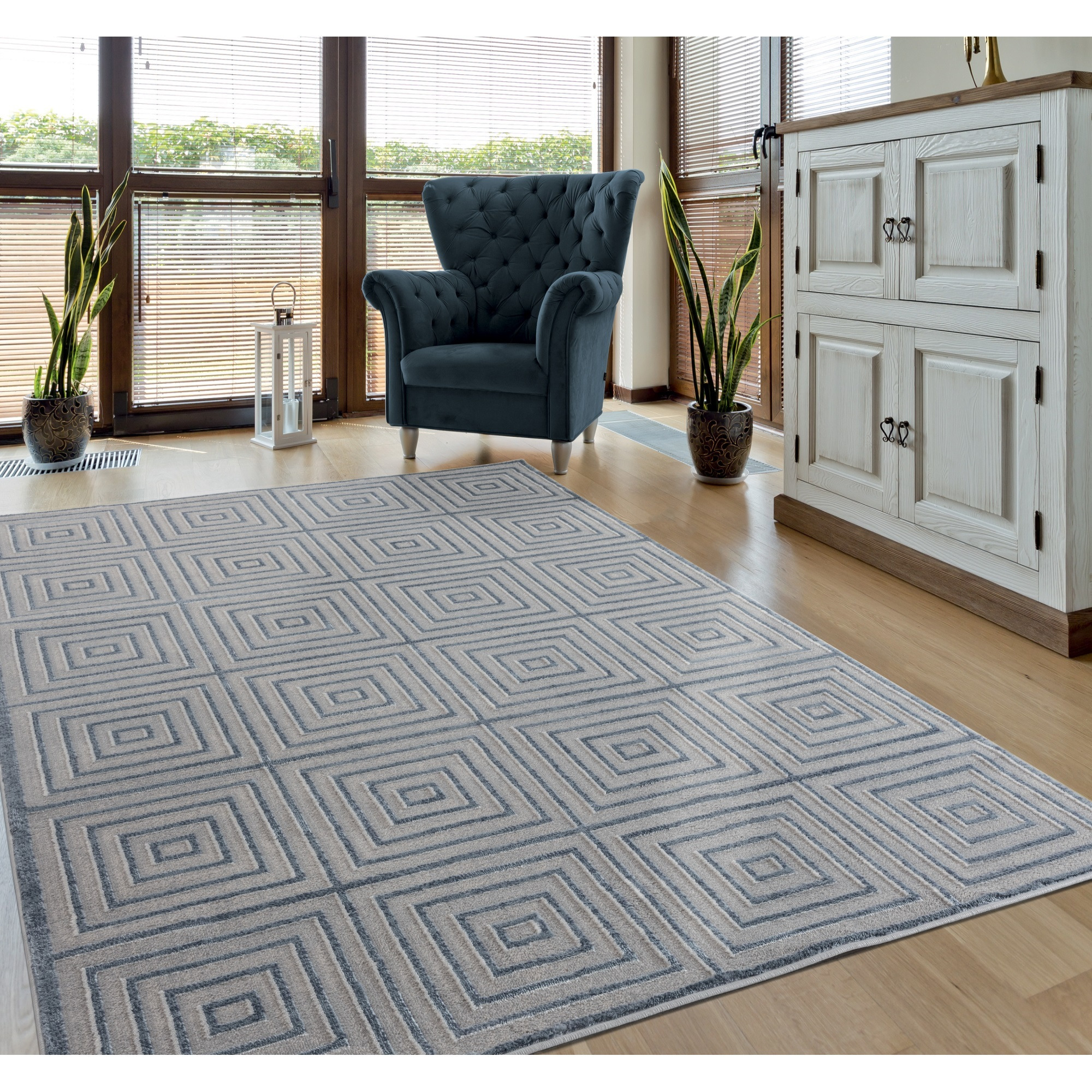 United Weavers Cascades Tehama Blue/Grey Accent Rug 1'11" x 3'