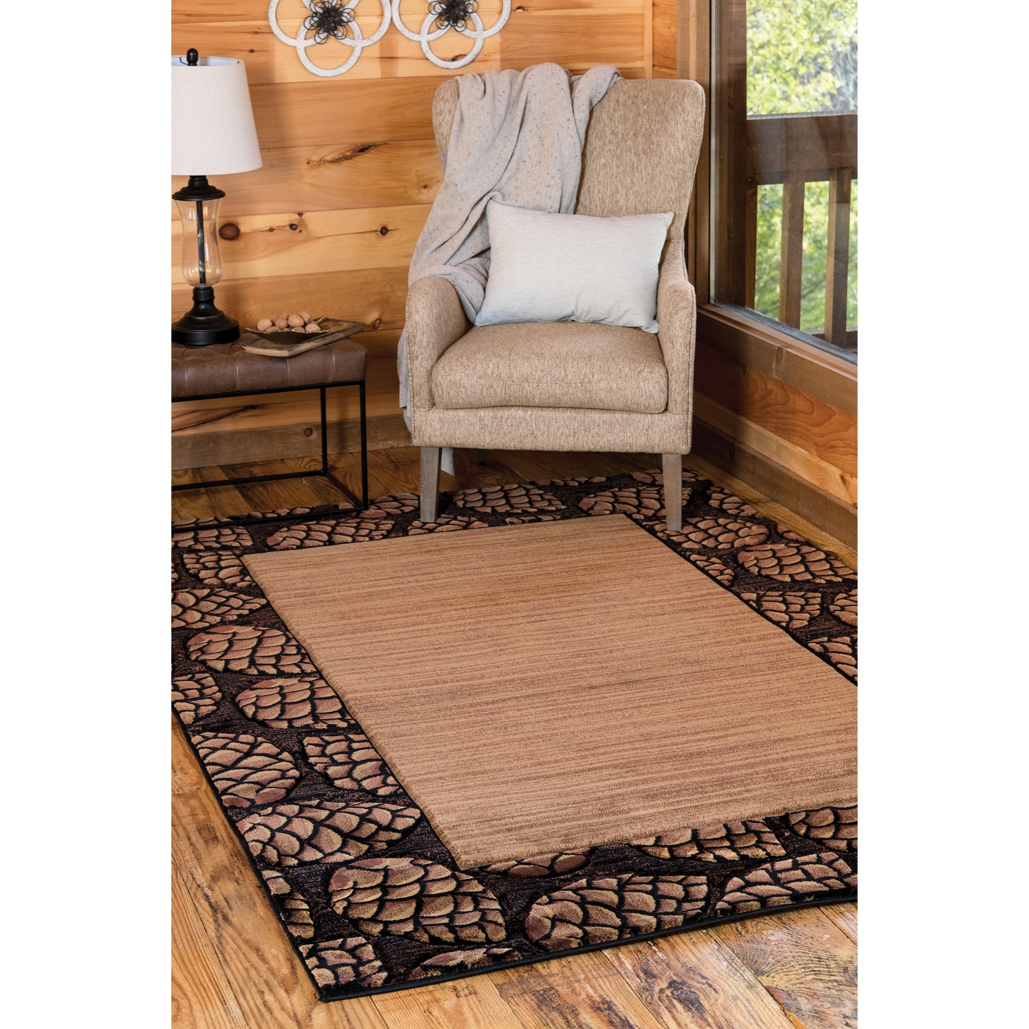 United Weavers Cottage Pine Border Beige Accent Rug 1'10" x 2'8"