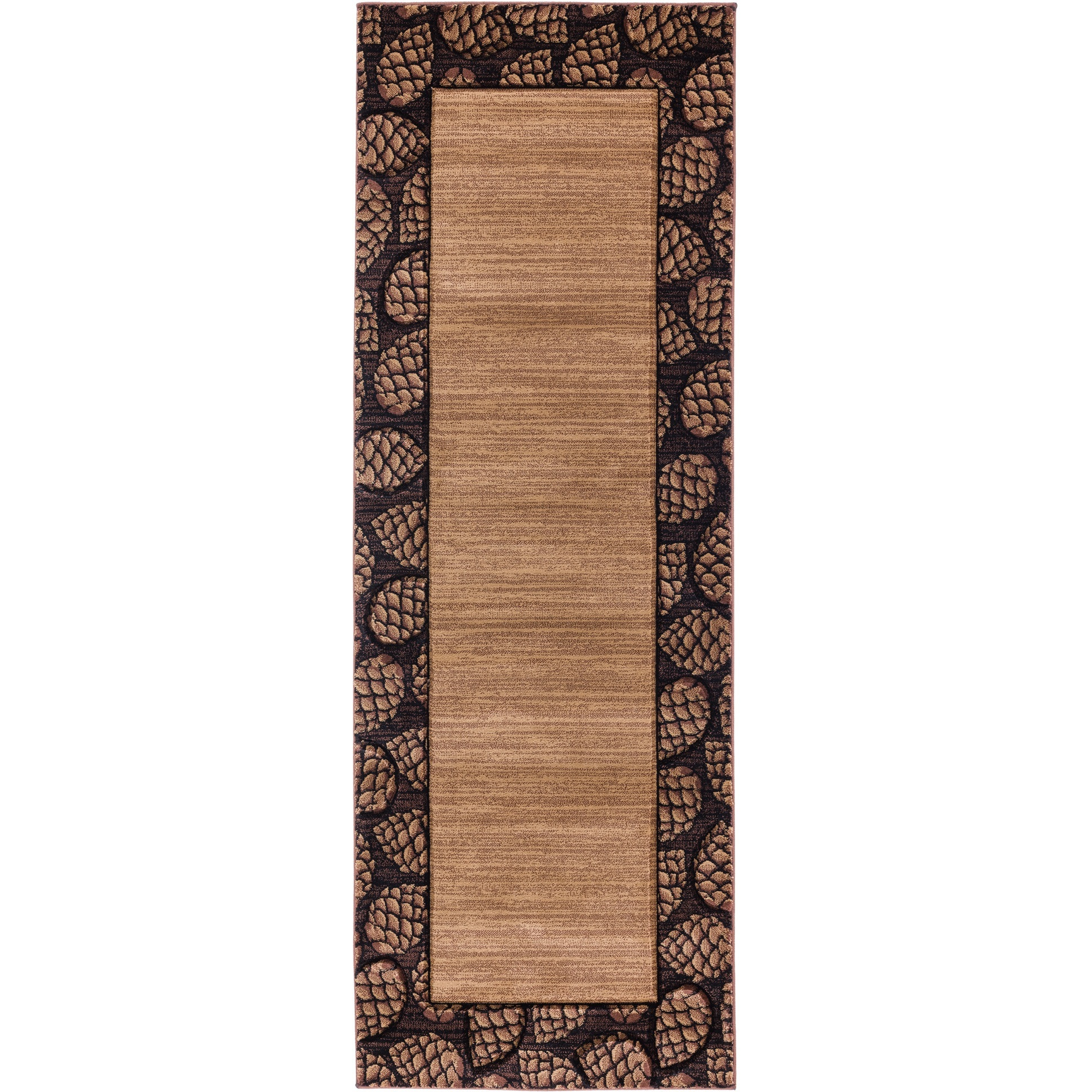 United Weavers Cottage Pine Border Beige Runner Rug 2'7" x 7'4"