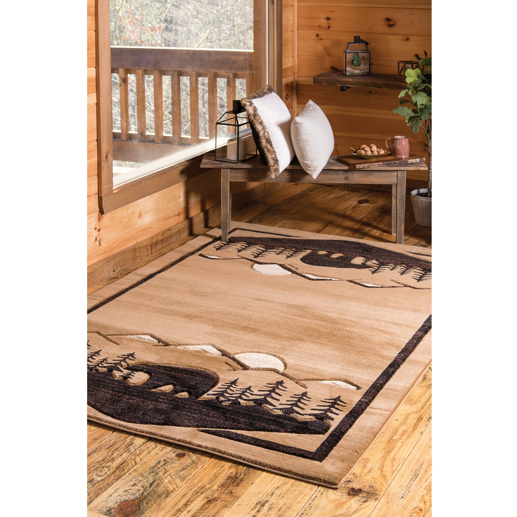 United Weavers Cottage Treetops Beige Area Rug 2'7" x 4'2"