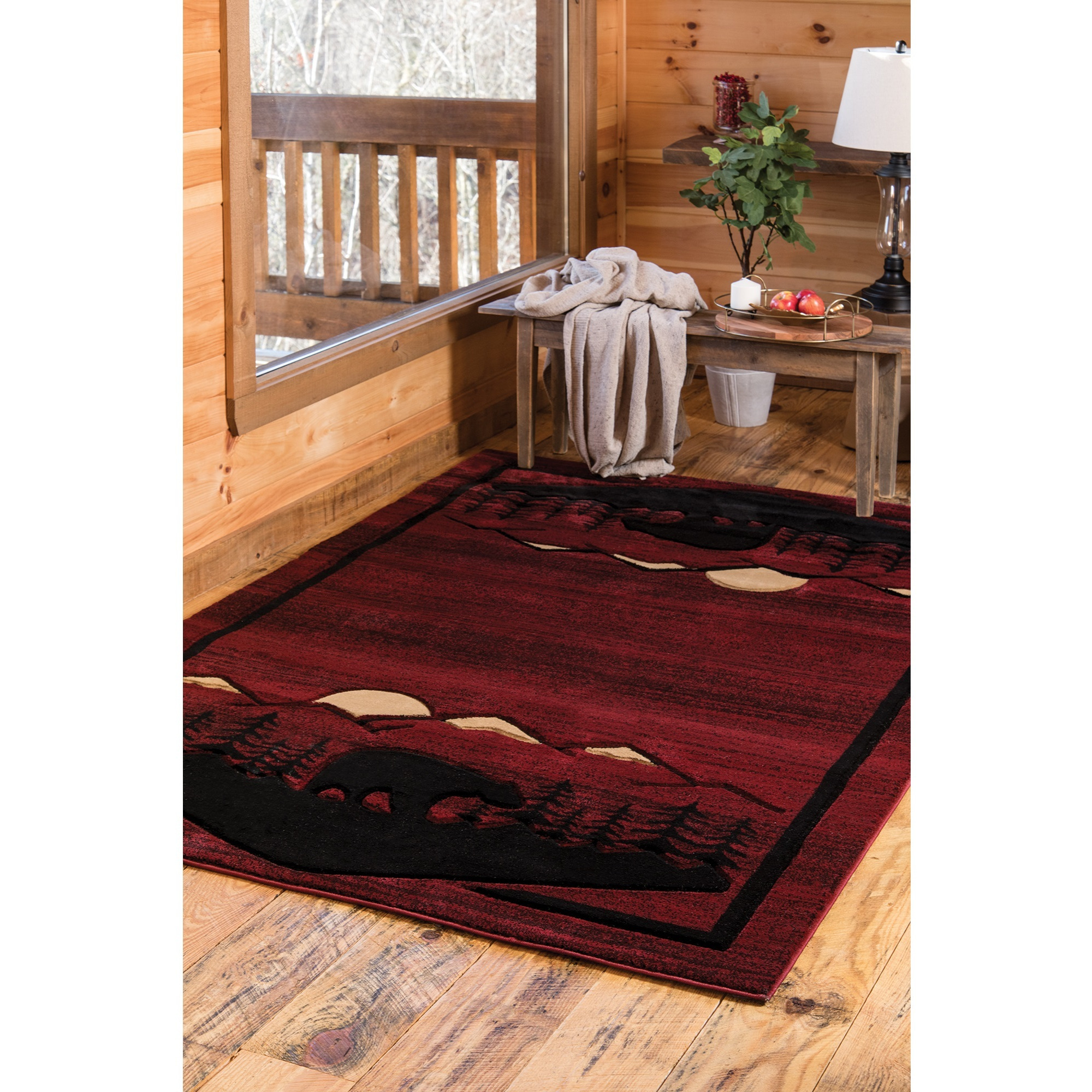 United Weavers Cottage Treetops Burgundy Accent Rug 1'10" x 2'8"