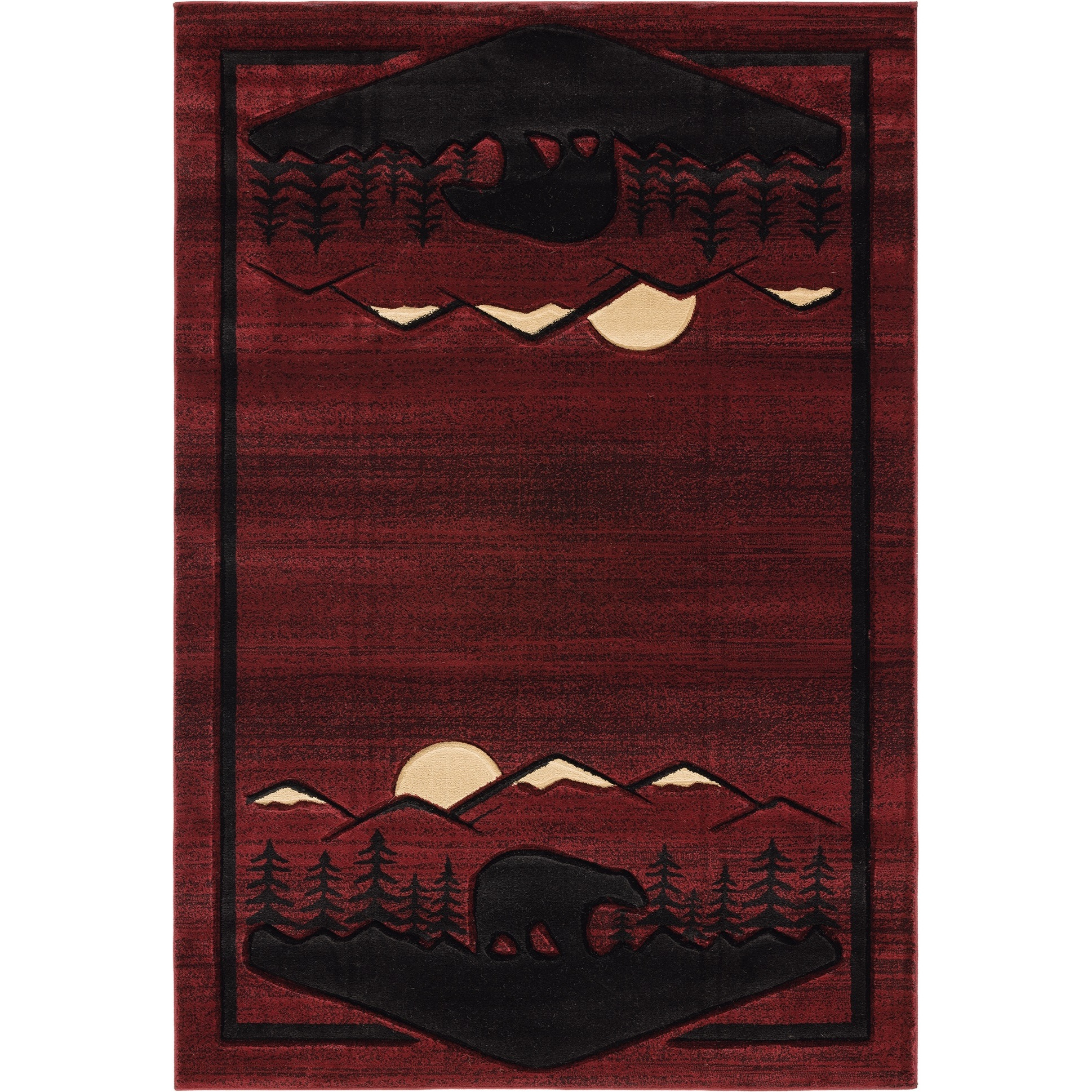 United Weavers Cottage Treetops Burgundy Area Rug 5'3" x 7'6"