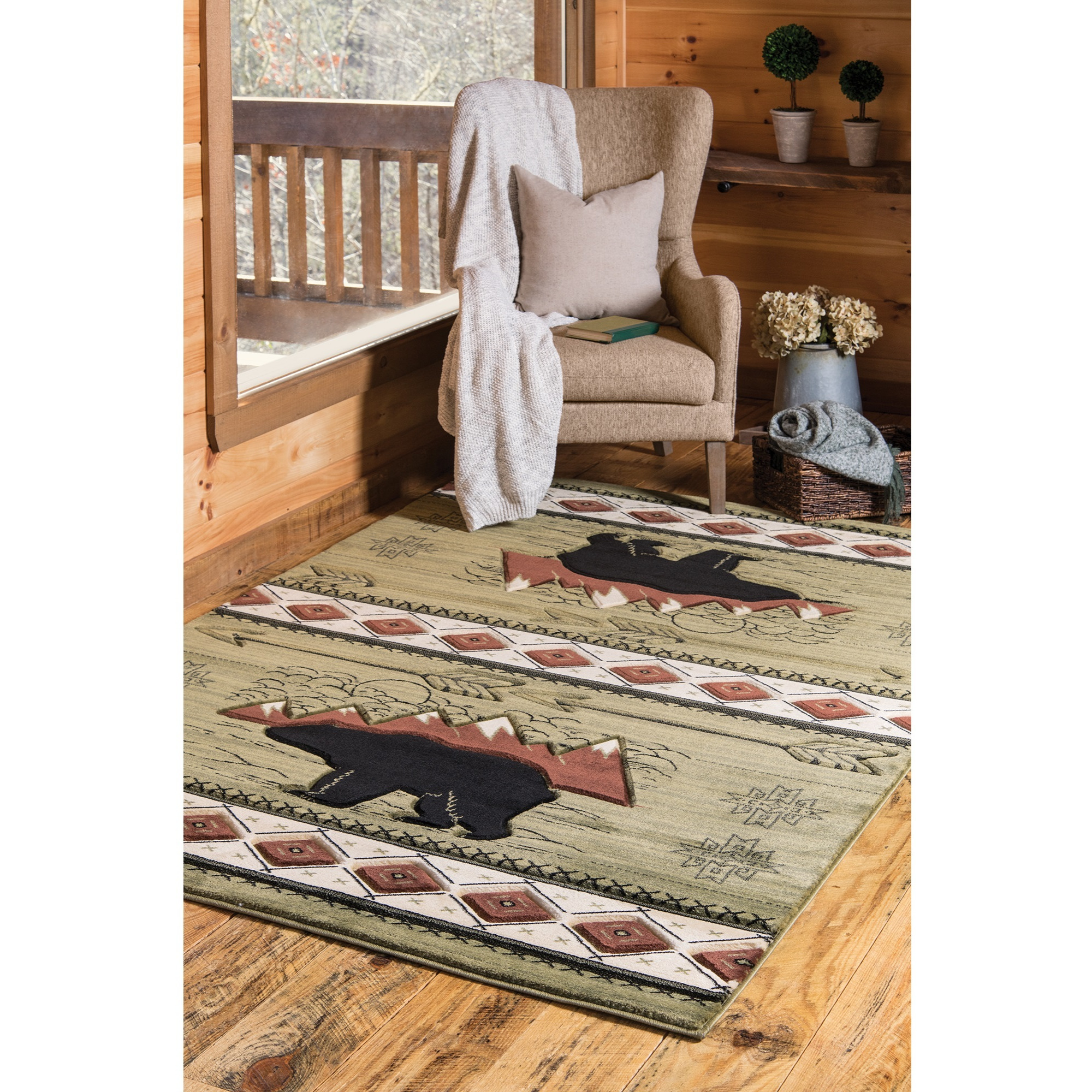 United Weavers Cottage Timberland Green Accent Rug 1'10" x 2'8"