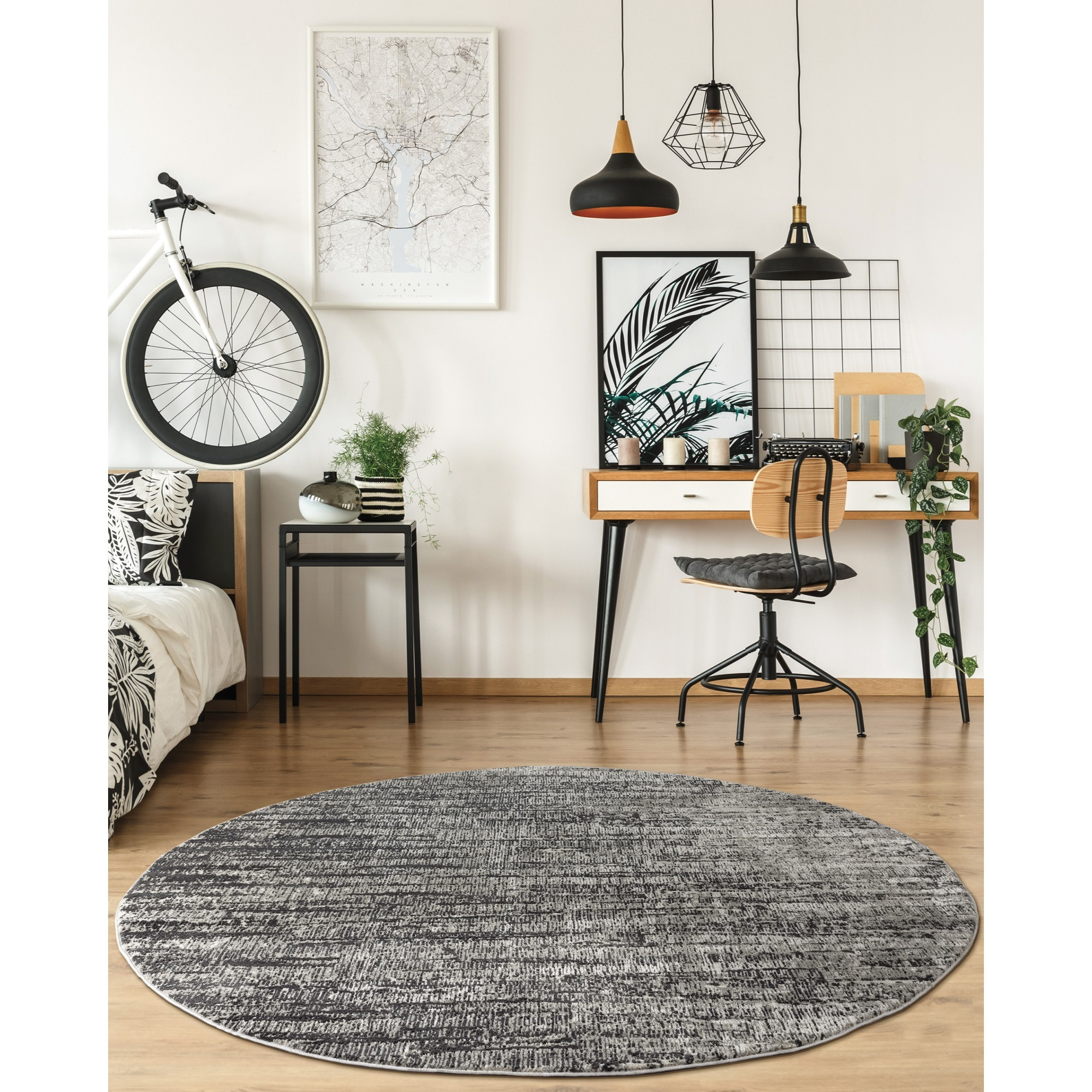 United Weavers Veronica Ives Grey Round Rug 7'10" RD