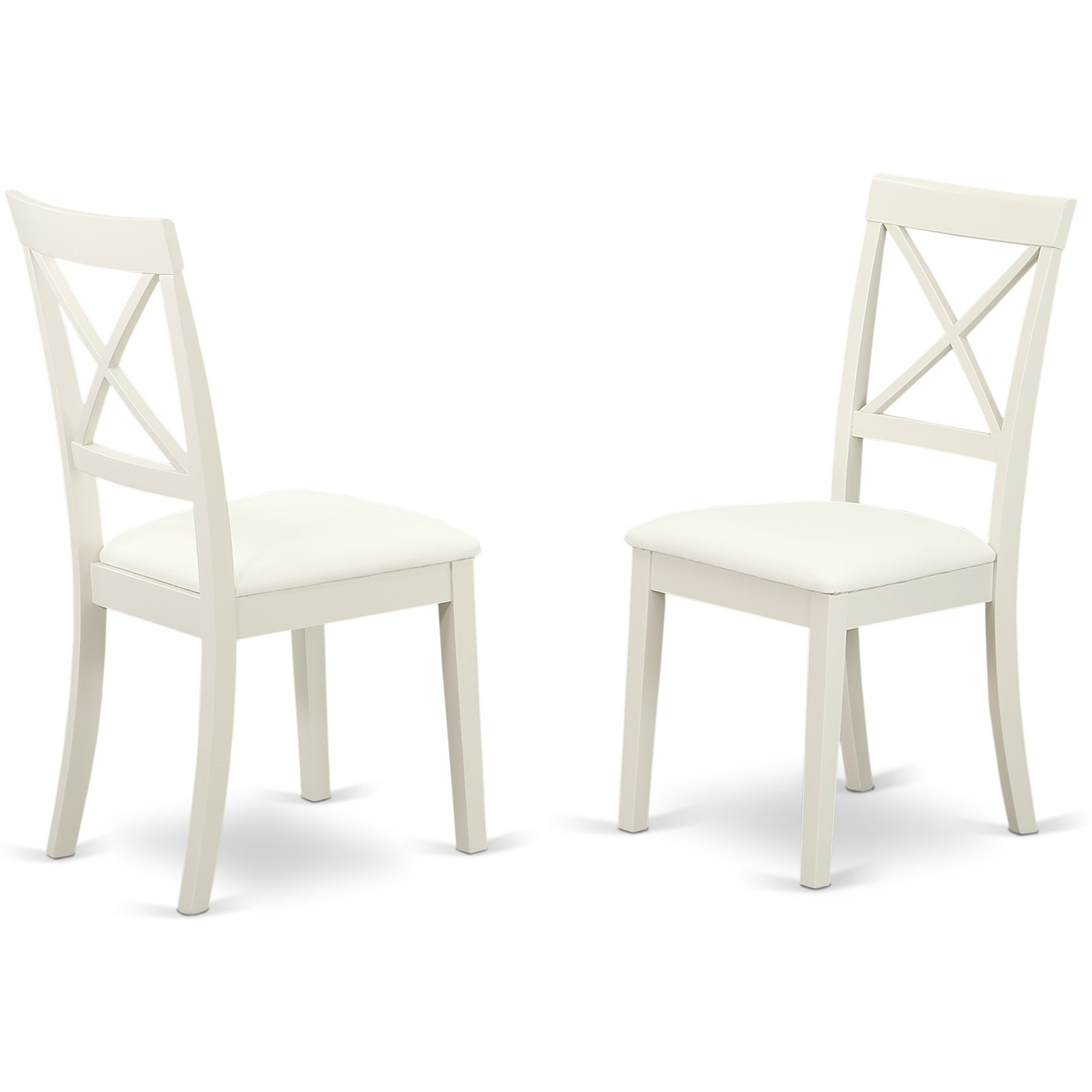 AVBO5-LWH-LC 5 Pc Kitchen table set with a Dining Table and Four faux leather seat Chairs in Linen White