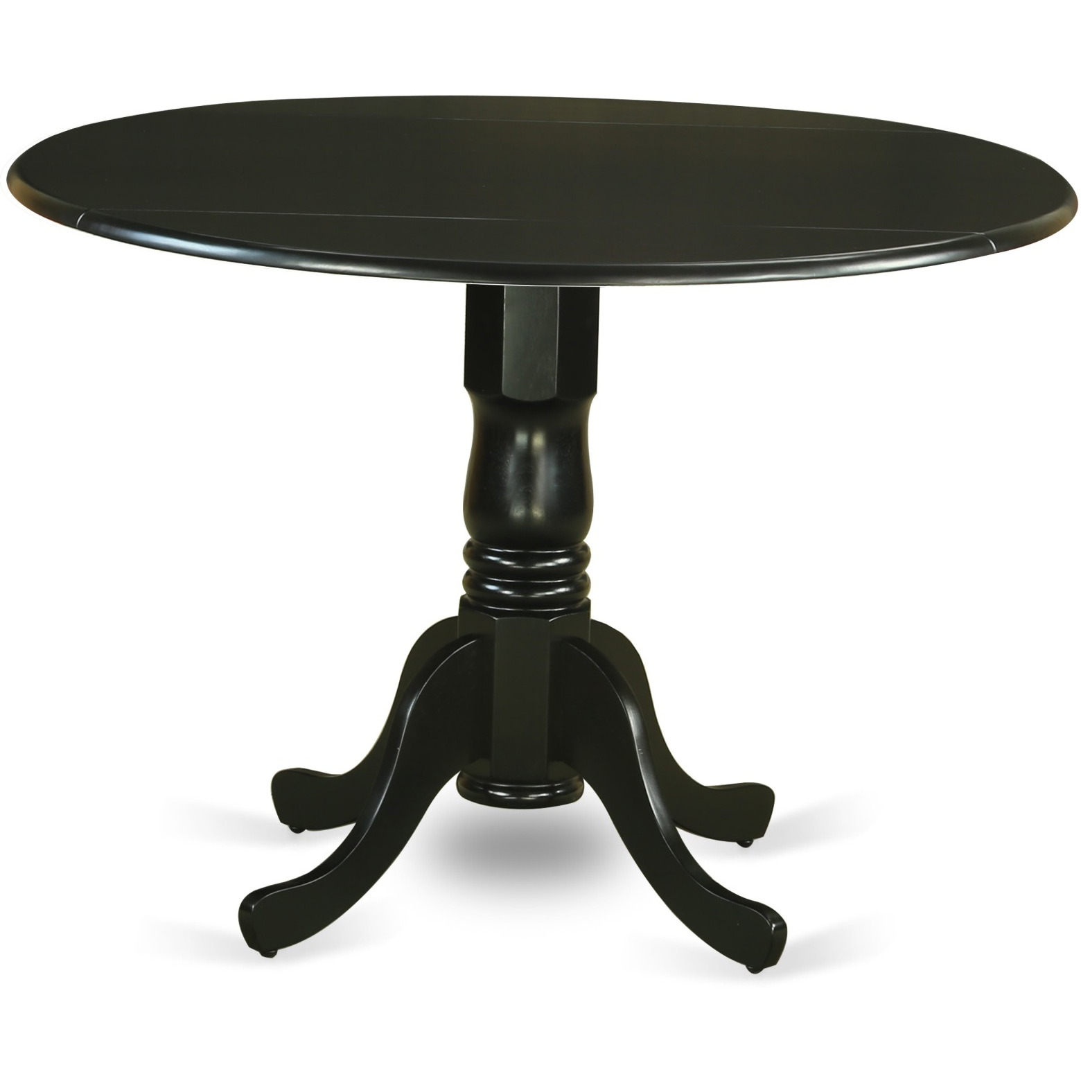 DLNO5-BLK-W 5 PC small Kitchen Table and Chairs set-round Kitchen Table and 4 dinette Chairs