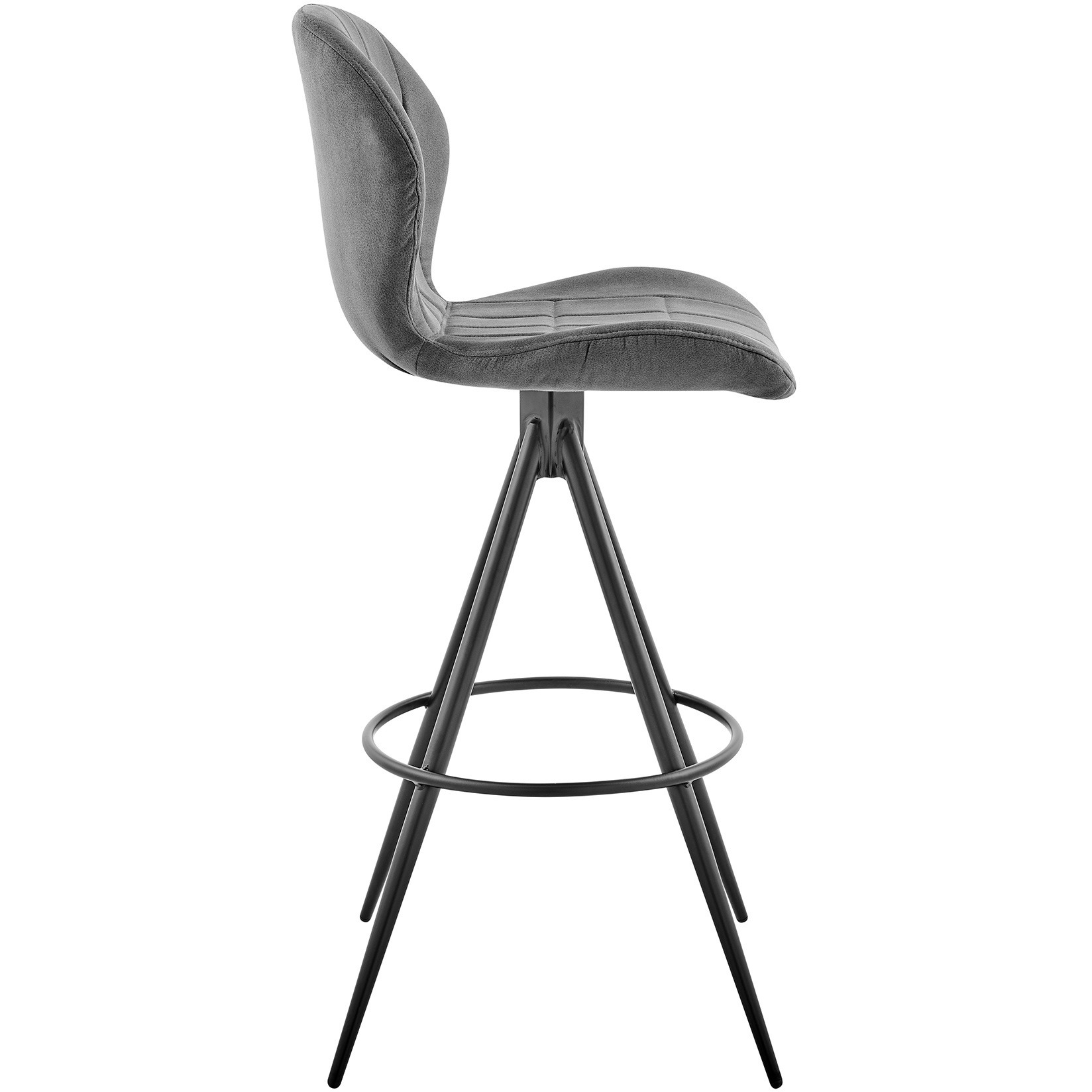 Catalina 30" Bar Height Bar Stool in Charcoal Fabric and Balck Finish