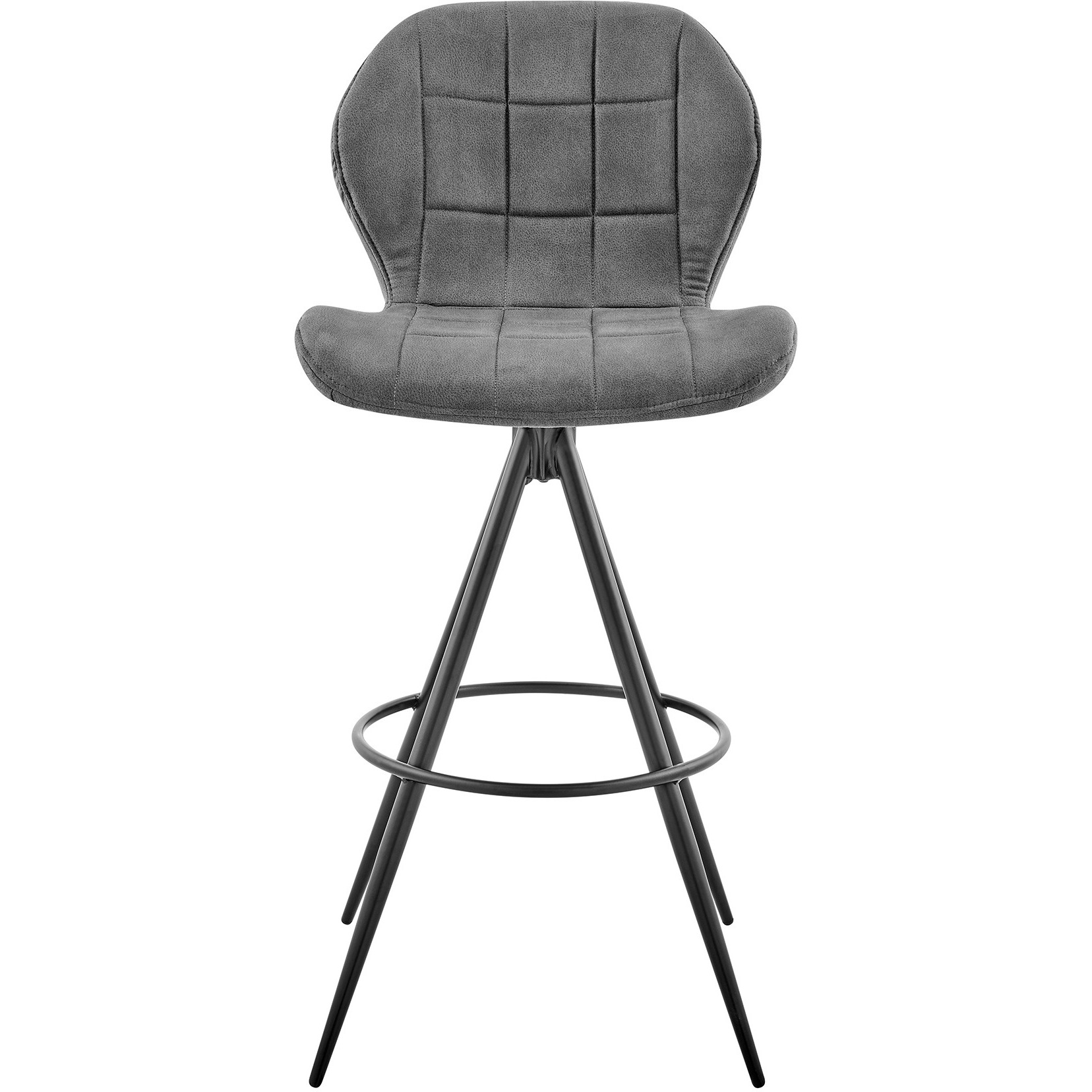 Catalina 30" Bar Height Bar Stool in Charcoal Fabric and Balck Finish