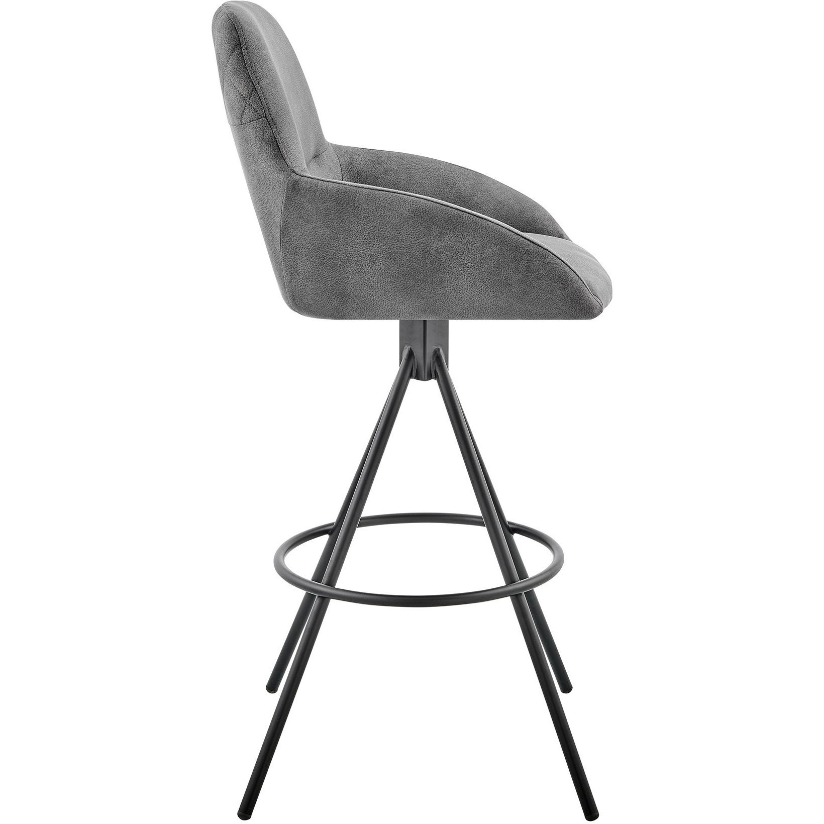 Odessa 30" Bar Height Bar Stool in Charcoal Fabric and Black Finish