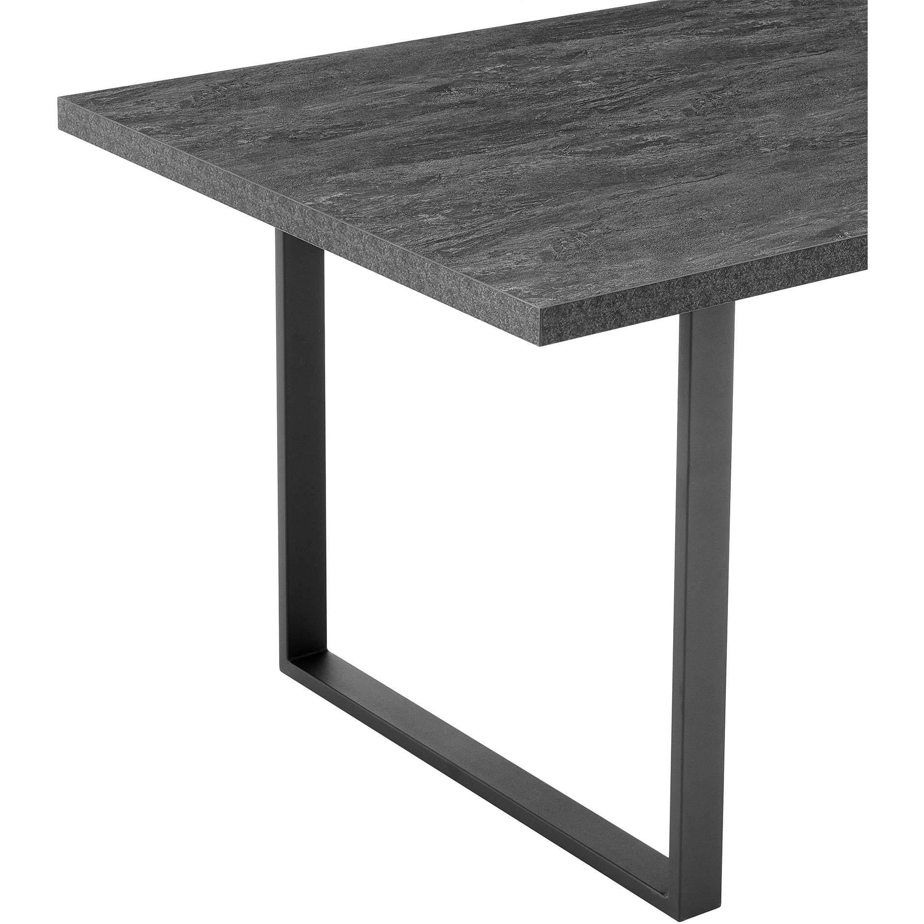 Fenton Dining Table with Charcoal Top and Black Base
