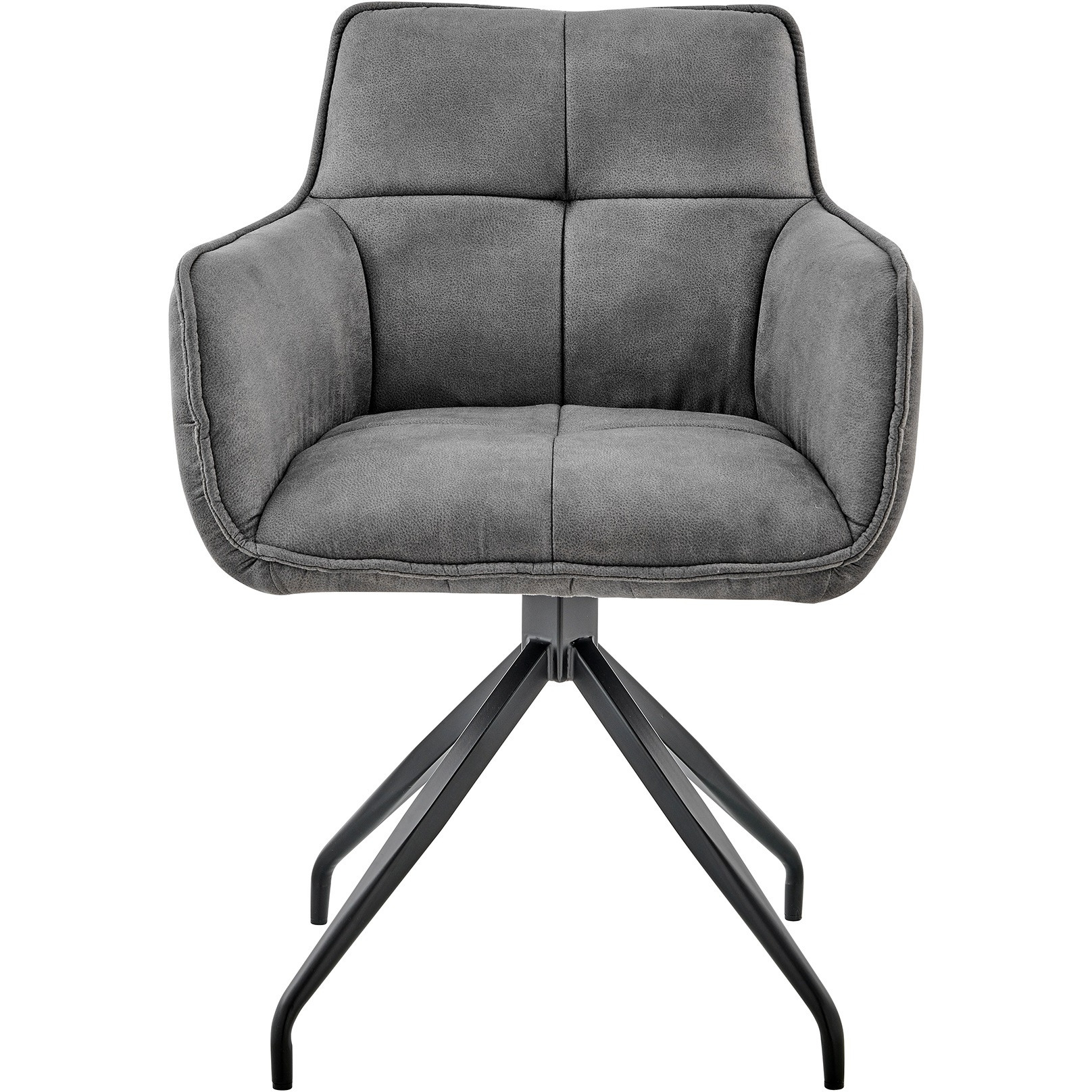 Noah Dining Room Accent Chair in Charcoal Fabric and Brushed Stainless Steel Finish