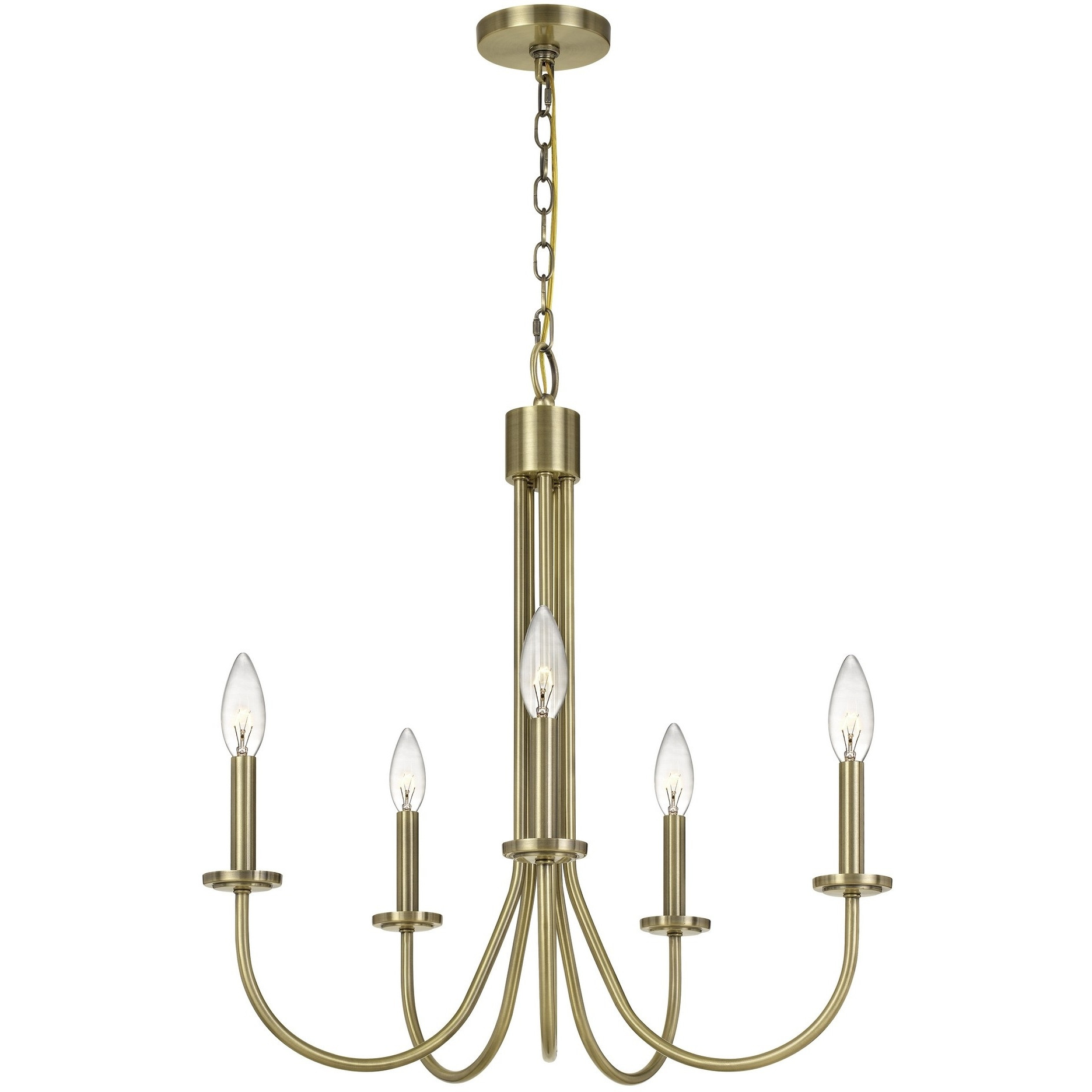 Metal Chandelier with 5 Candelabra Holders, Gold