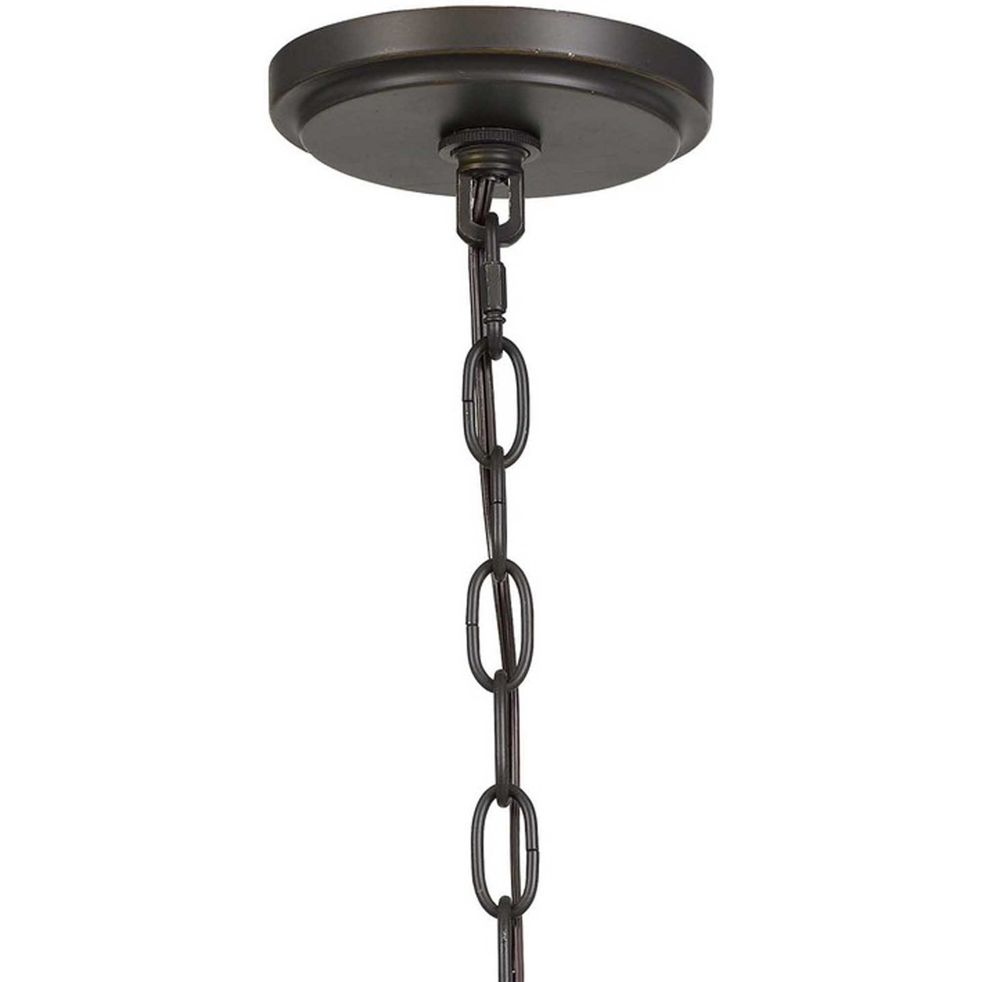 Metal Chandelier with 4 Candelabra Holders, Black and Gold
