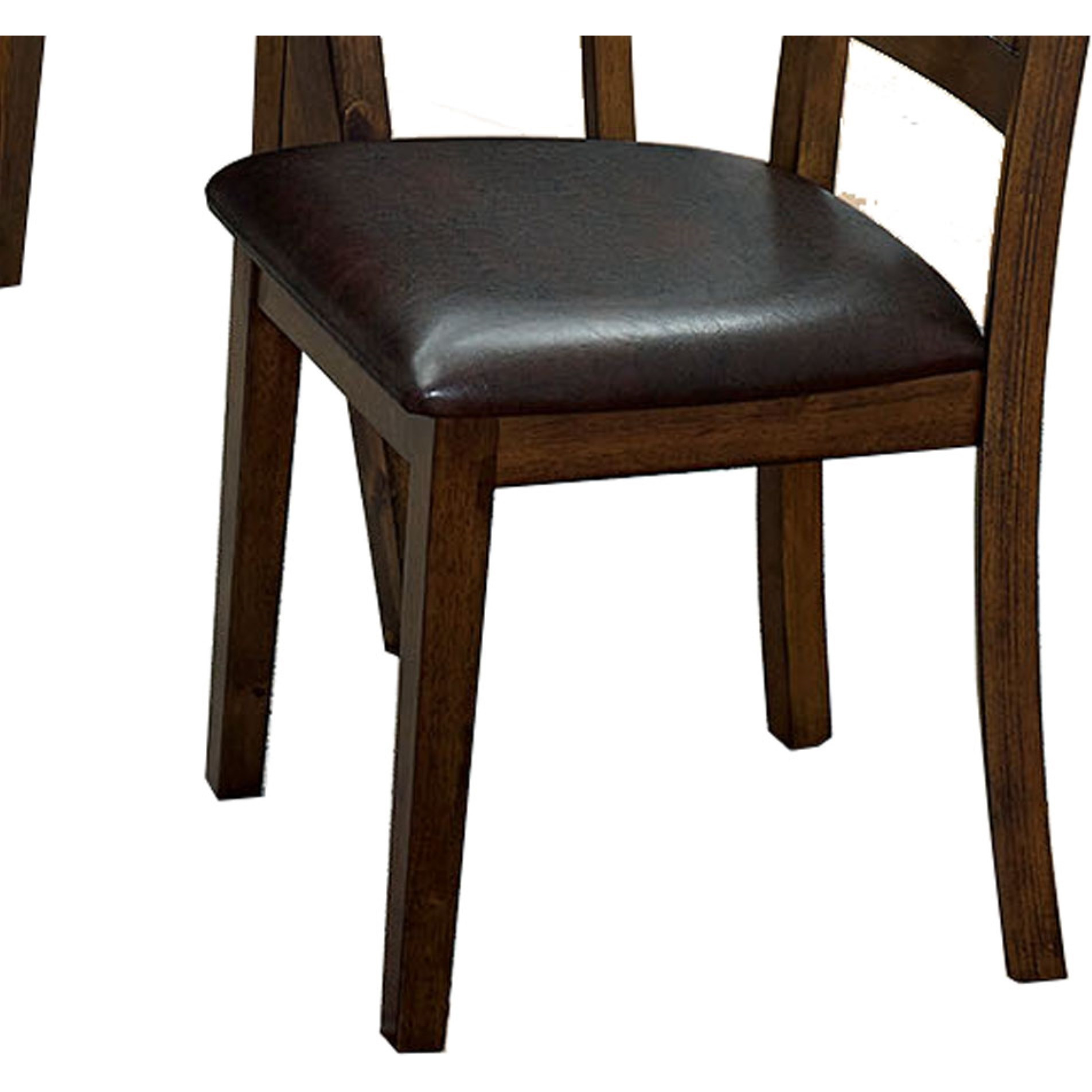 Wooden Dining Table with Ladder Back Style Chairs, Set of 5, Brown