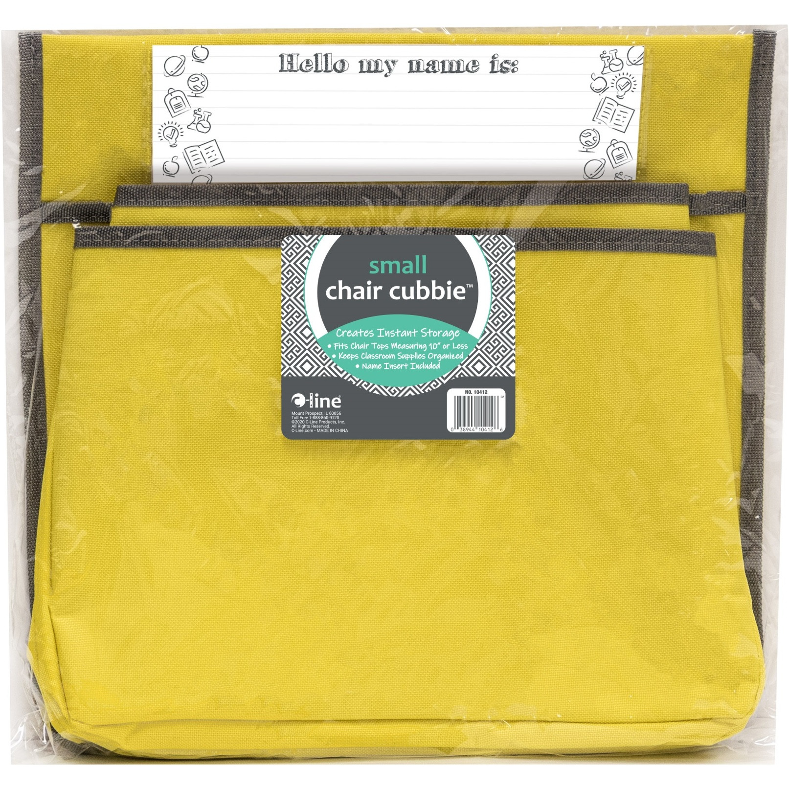 Small Chair Cubbie, 12", Sunny Yellow, 1/EA, 10412