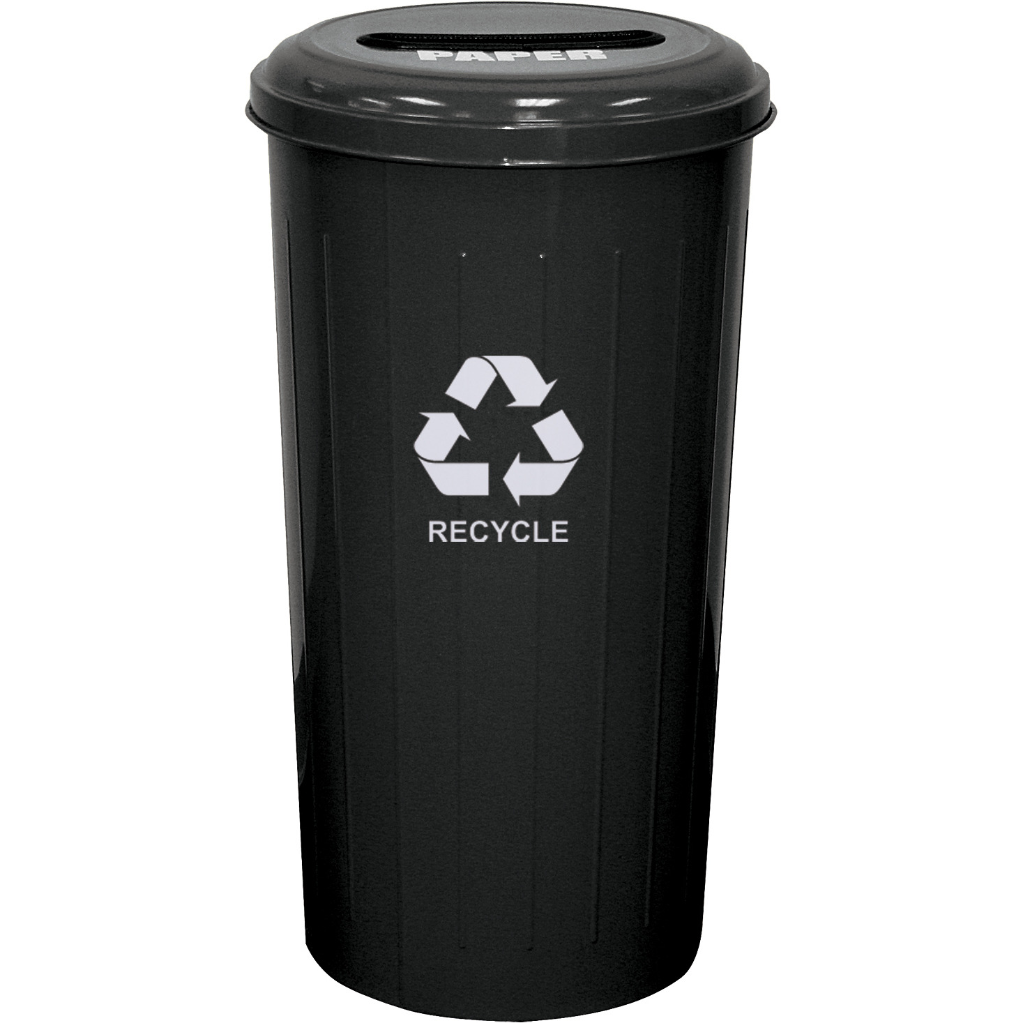 10/1STBK-VV Ergode Paper Collector - Tall Round Recycling Wastebasket with Top, Ideal for Paper and Newspaper Recycling, Space-Saving Design, Durable Steel Construction