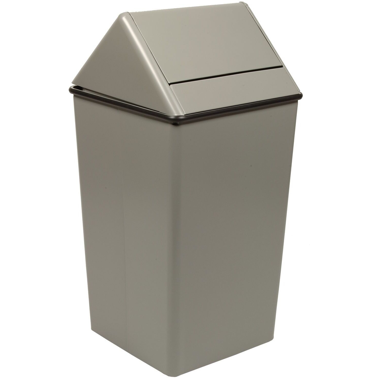 1311HTSL-VV Ergode Swingtop - Small Square Hamper with Swing Top, Rubber Gasket, Powder Coat Finish, 4 Feet, Optional Liner - Ideal for Lunch and Break Rooms in Educational and Industrial Venues