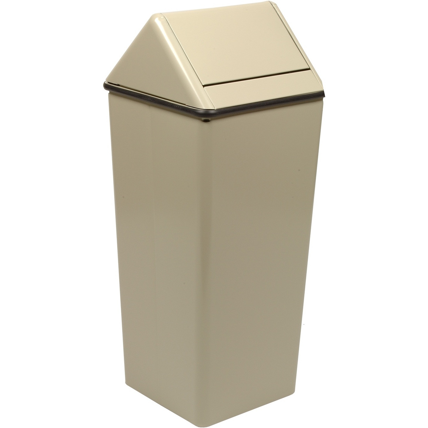1411HTAL-VV Ergode Swingtop - Medium-Sized Square Hamper for Hotels, Offices, and Institutions. Swing Top, Rubber Gasket, Powder Coat Finish, 4 Feet, Optional Liner. Steel Construction for Strength and Durability.
