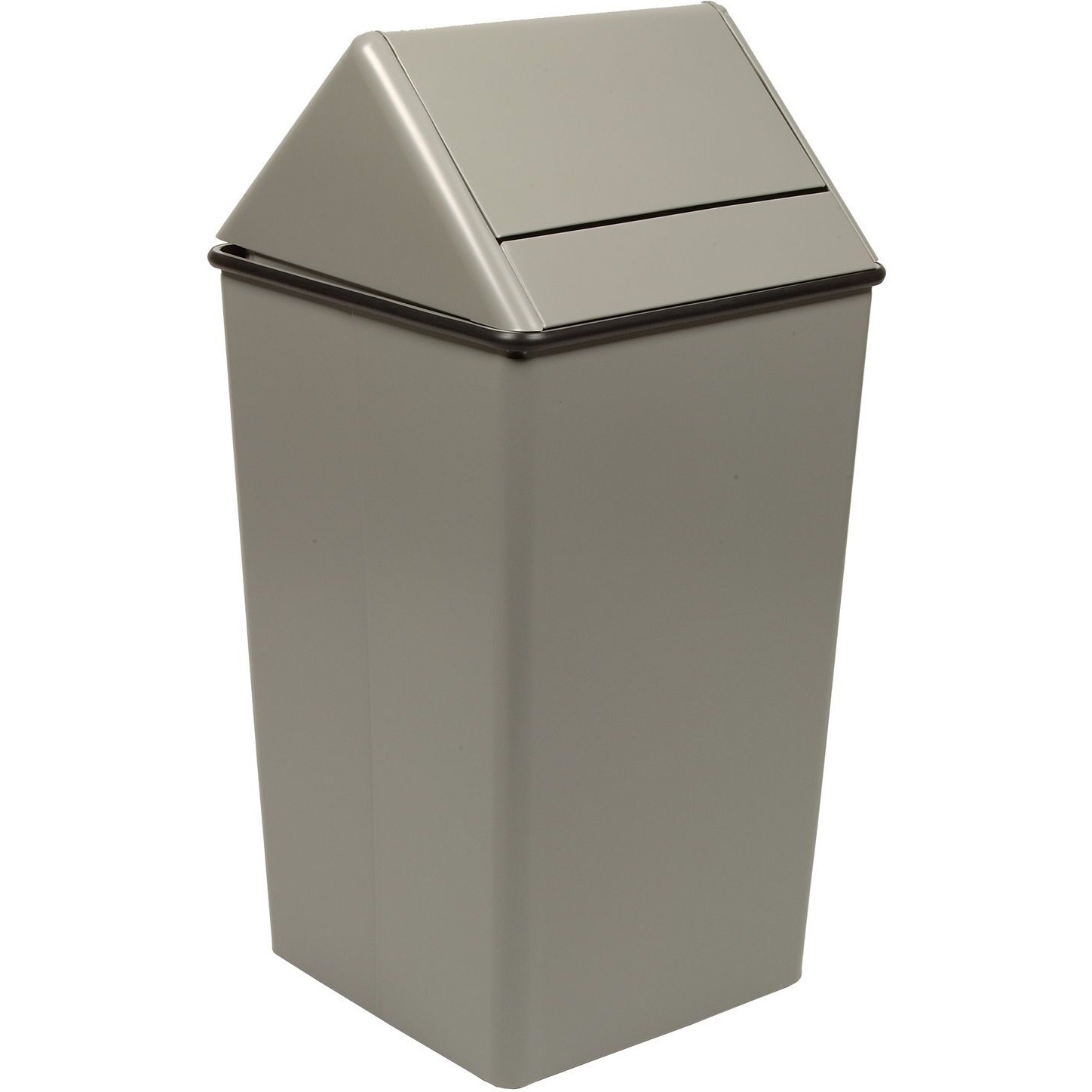 1411HTSL-VV Ergode Swingtop - Medium-Sized Square Hamper for Hotels, Offices, and Break Rooms - Protective Rubber Gasket - Powder Coat Finish - 4 Feet for Scratch Protection - Optional Plastic Liner - Steel