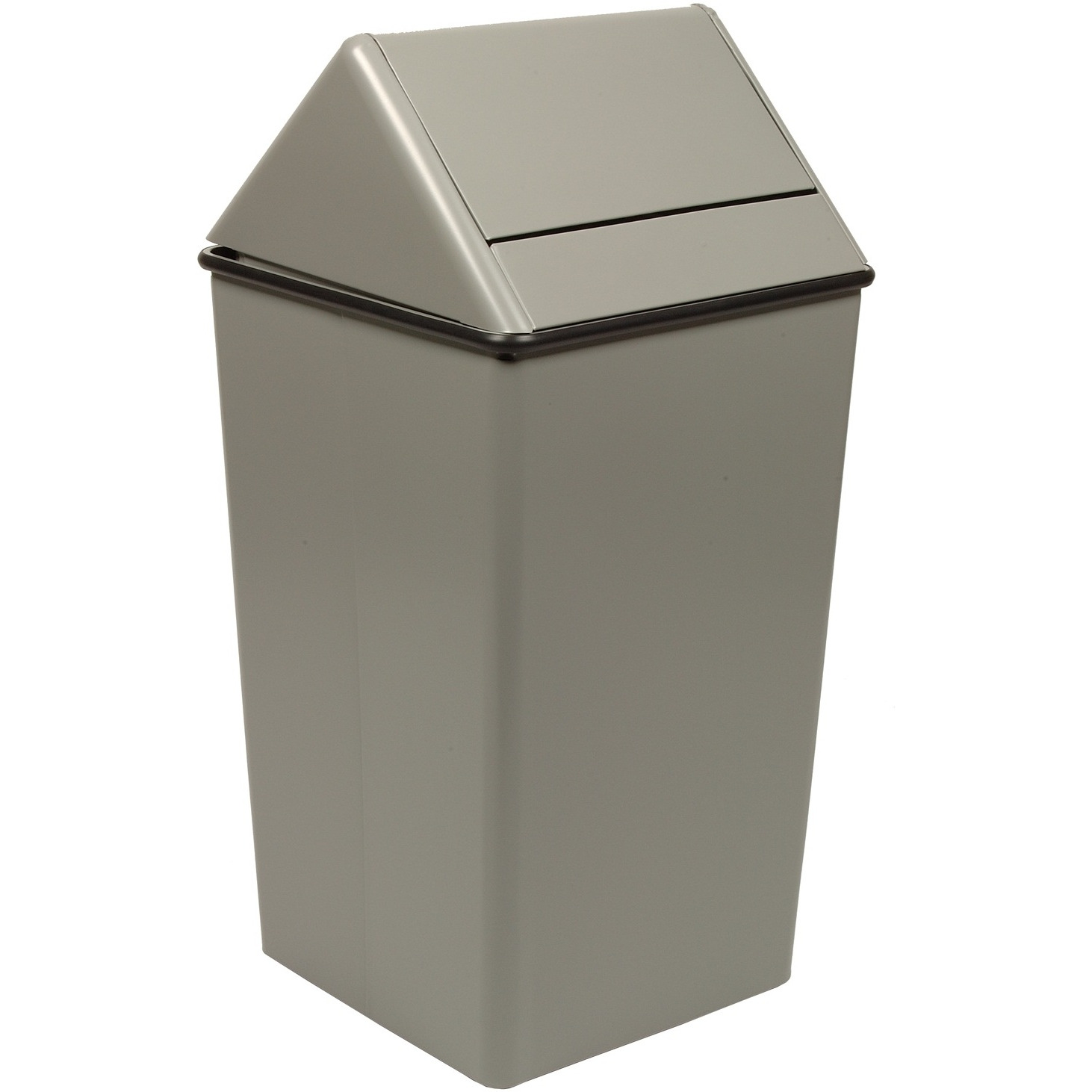 &quot1511HTSL-VV Ergode Swingtop - Large Square Hamper for Hospitality, Educational, and Industrial Venues - Durable Steel Construction with Protective Rubber Gasket - Powder Coated Finish - Optional Plastic Liner"