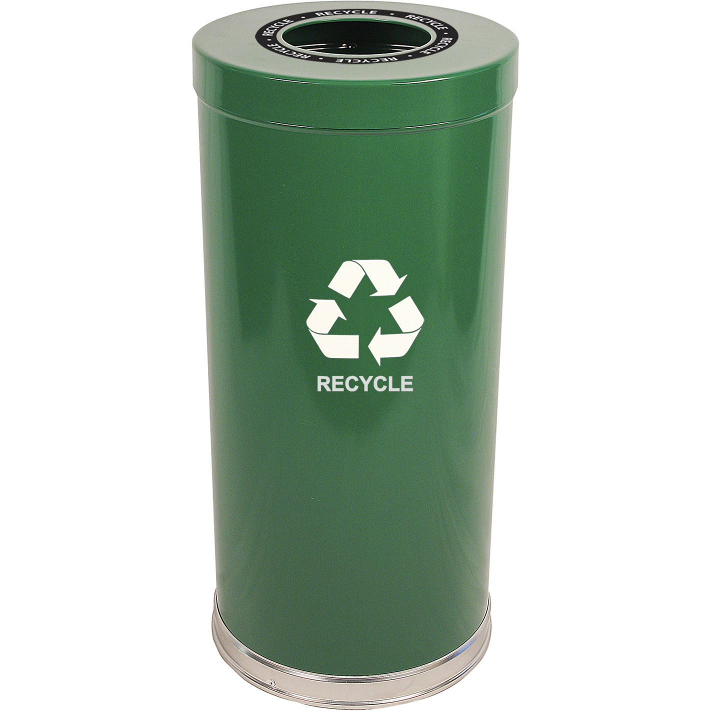 15RTGN-1H-VV Ergode Emoti-can | Stylish & Practical Single Stream Recycling & Waste Disposal Container | Stainless Steel Bottom Band | Lift-Off Lid | Rigid Plastic Liner | Customizable Decals | Durable & Reliable
