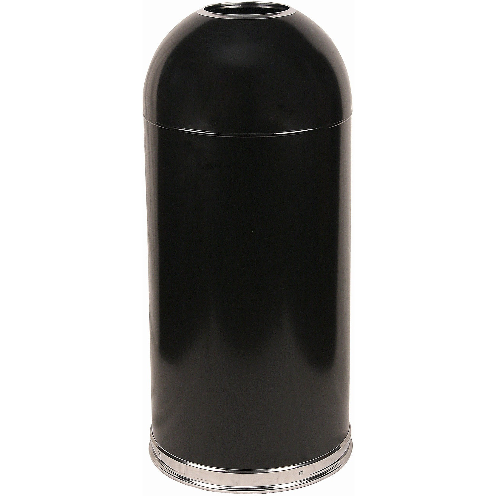 415DTBK-VV Ergode Dometop - Touchless Dome Top Receptacle for Hospitality, Healthcare, Restaurants, and Offices. Strong Steel Construction with Galvanized Liner and Stainless Steel Bottom Band.