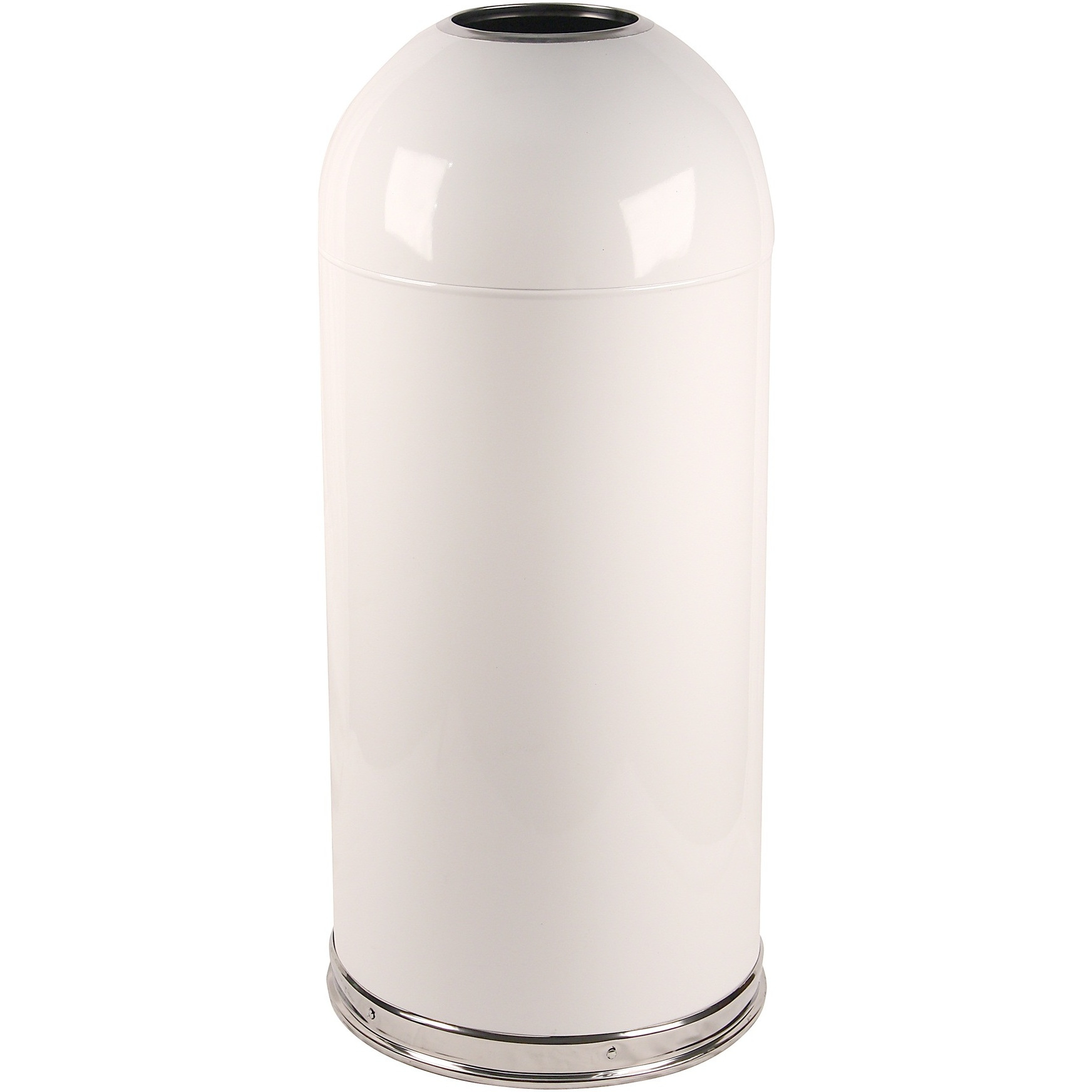 415DTWH-VV Ergode Dometop - Touchless Dome Top Receptacle for Hospitality, Healthcare, Restaurants, and Offices - Stainless Steel Bottom Band, Galvanized Liner, Powder Coat Finish