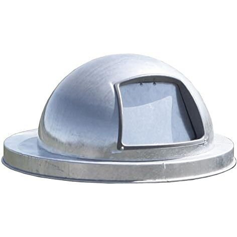 Ergode 5555G-VV Outdoor Drum Cover - Dome Top Lid, Push Door, Galvanized Steel - Compatible with 55-Gallon Drums & EXP-52 Receptacles.