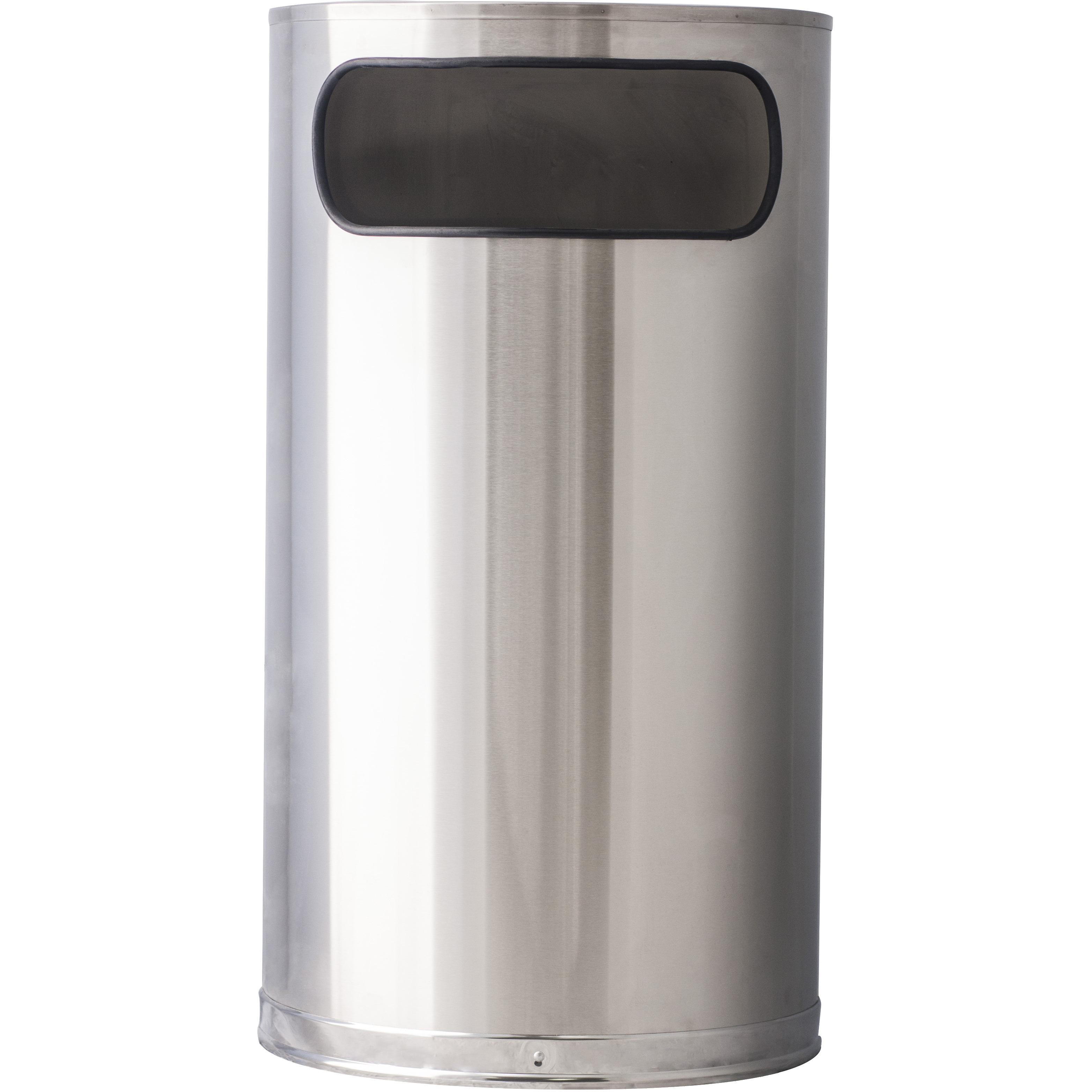 Ergode Half Round 9HR-SS-VV Waste Control Solution - Stylish, Space-Saving, Stainless Steel or Black, 14x5" Front Opening, Decorative Bottom Band