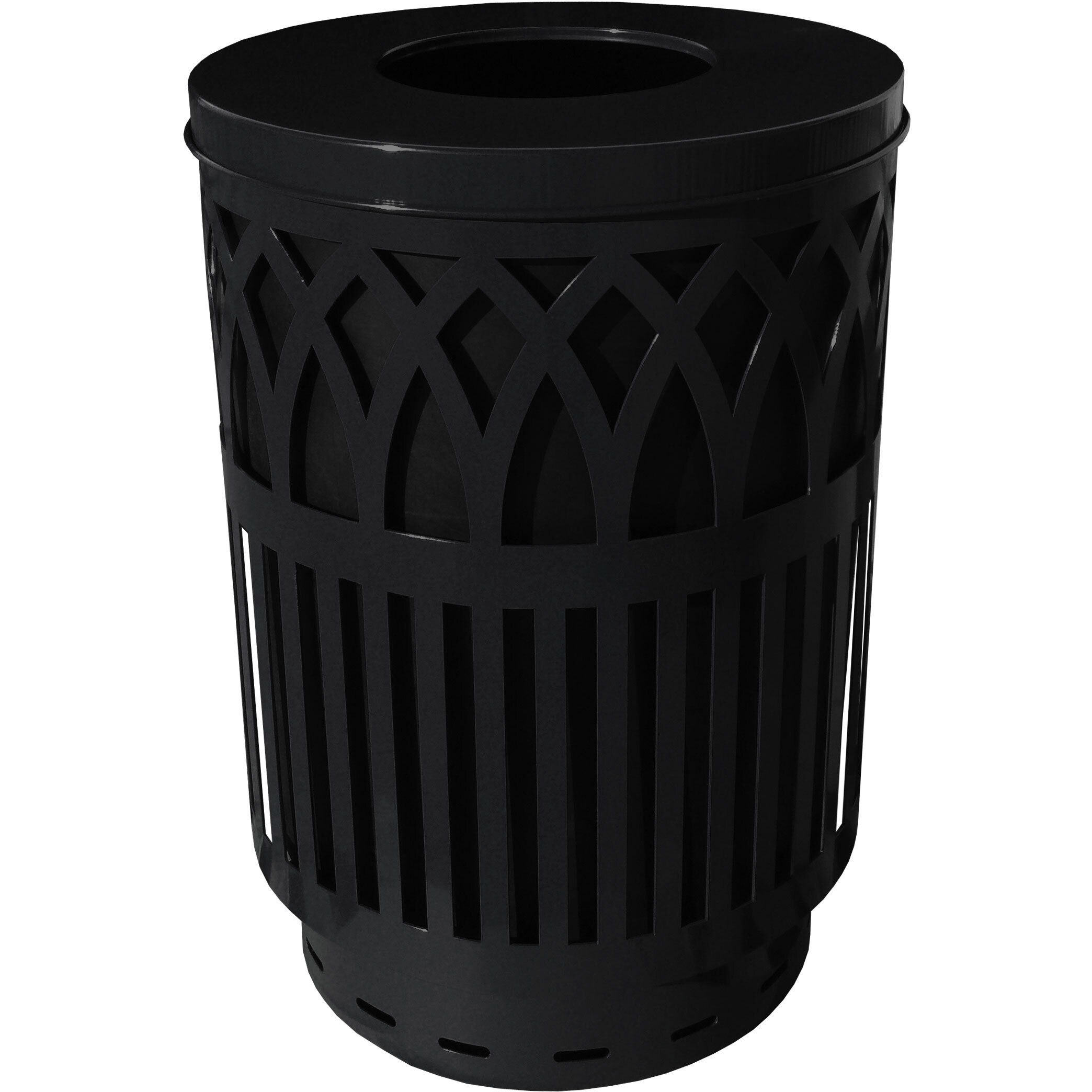 Sleek and Contemporary COV40P-FT-BK-VV Ergode Covington Can - Durable Waste Receptacle for Streets, Malls, Parks, and Offices