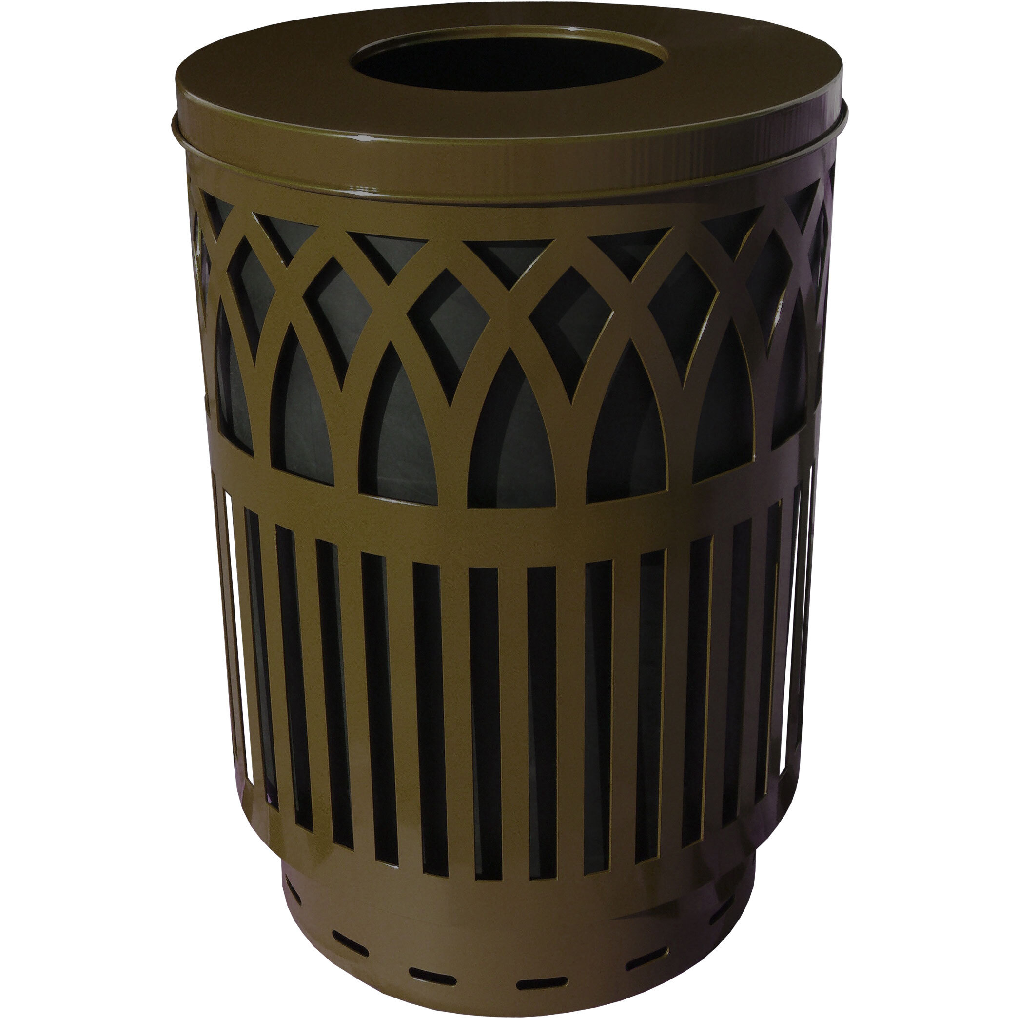 COV40P-FT-BN-VV Ergode Covington Can - Sleek and Contemporary Decorative Waste Receptacle for City Streets, Malls, Parks, and Offices