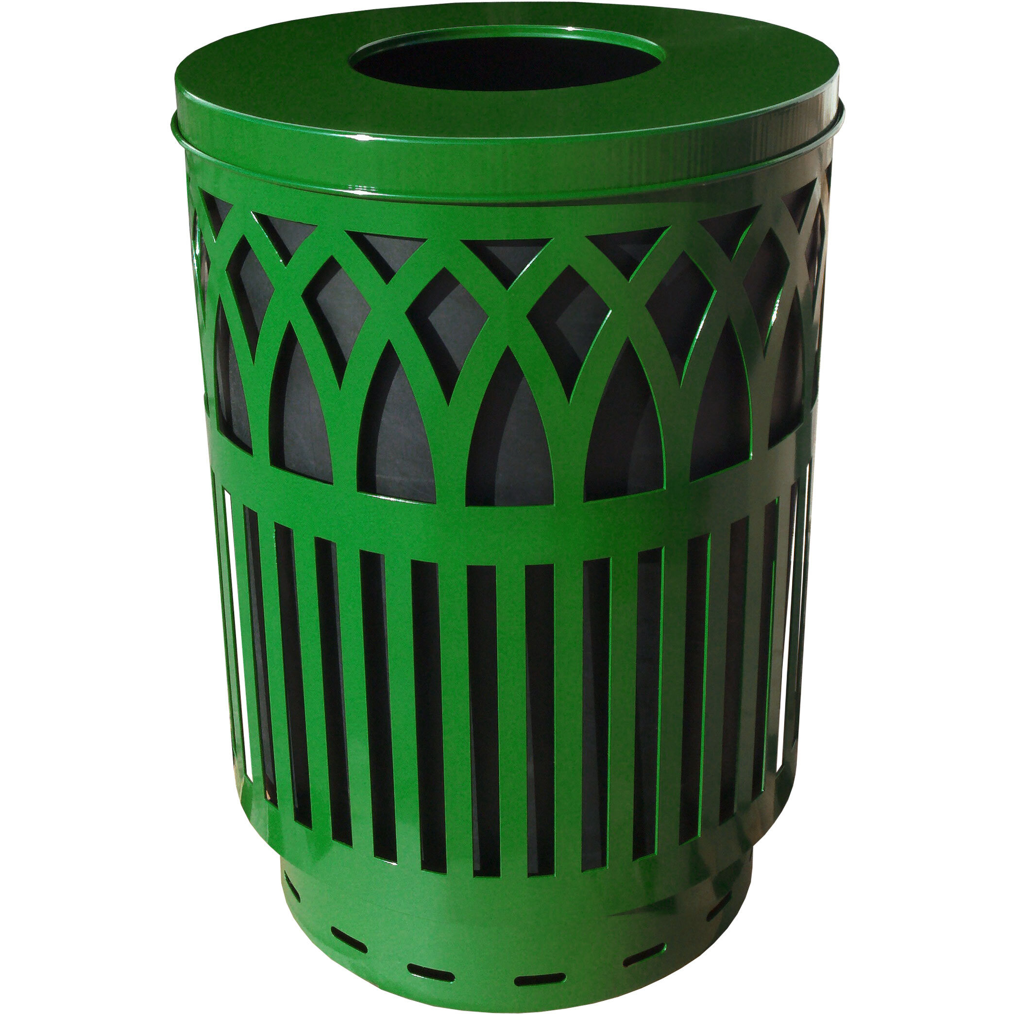 COV40P-FT-GN-VV Ergode Covington Can - Sleek and Contemporary Decorative Waste Receptacle for City Streets, Malls, Parks, and Offices
