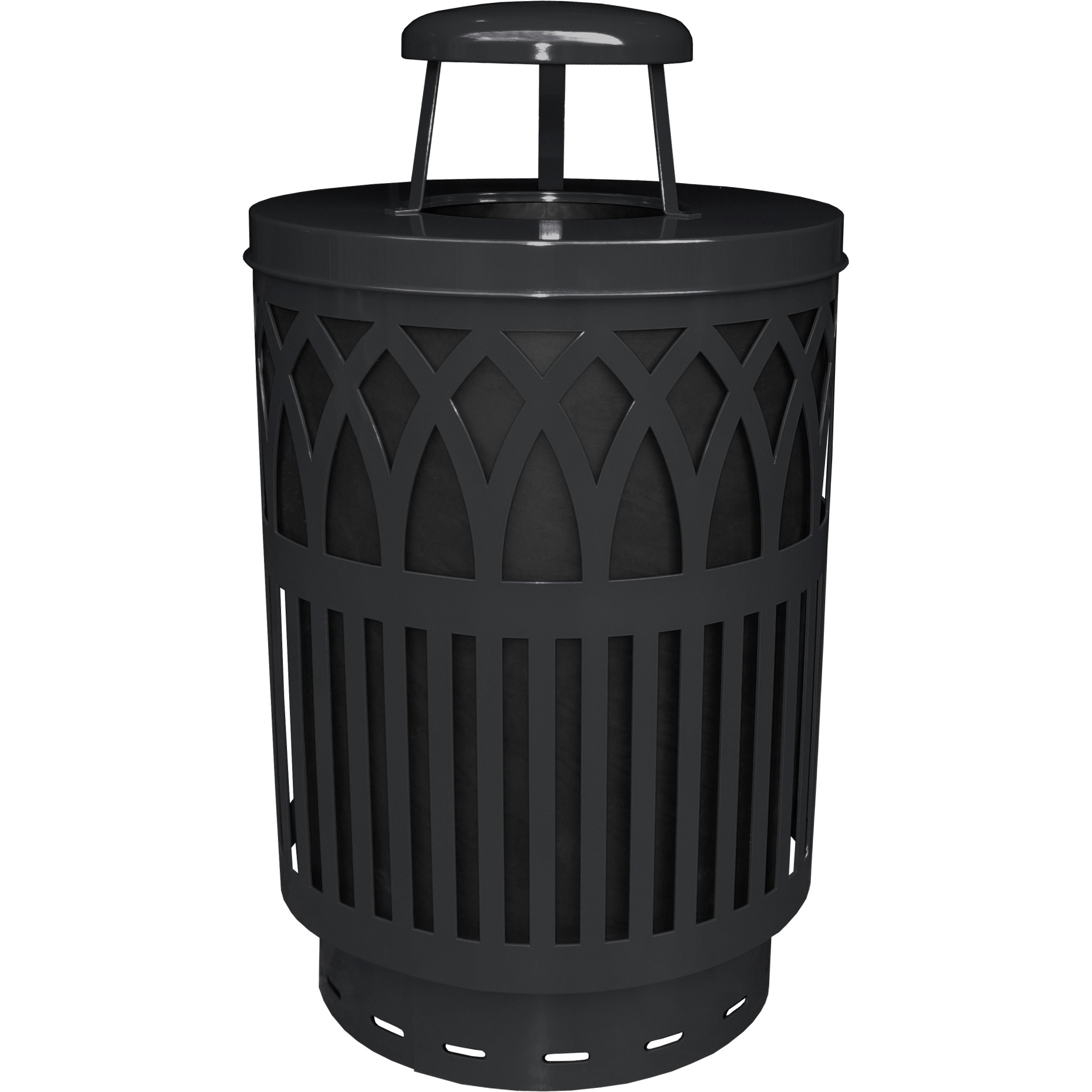 COV40P-RC-BK-VV Ergode Covington Can - Sleek and Contemporary Decorative Waste Receptacle for City Streets, Malls, Parks, and Offices