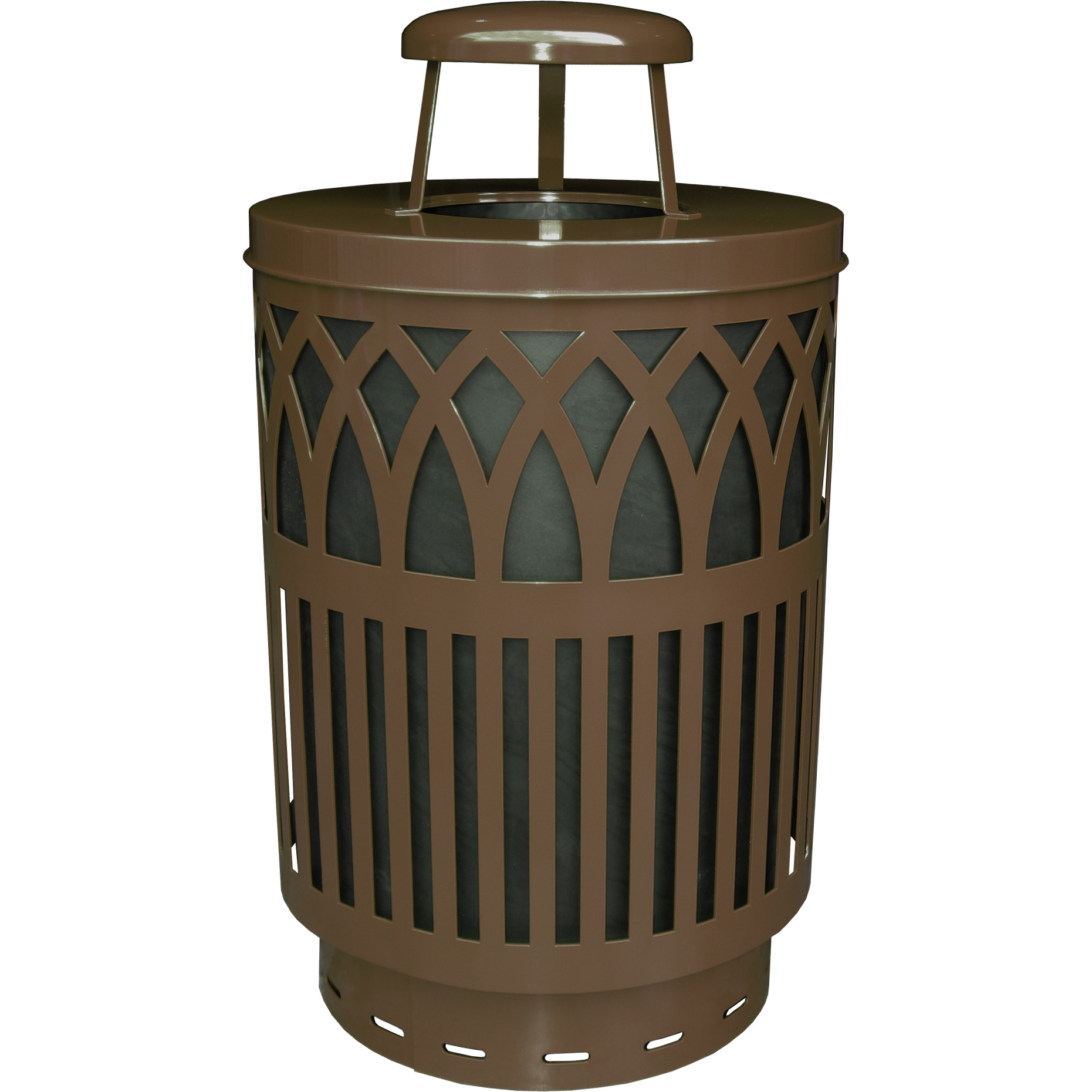 COV40P-RC-BN-VV Ergode Covington Can - Sleek & Contemporary Decorative Waste Receptacle for City Streets, Malls, Parks & More