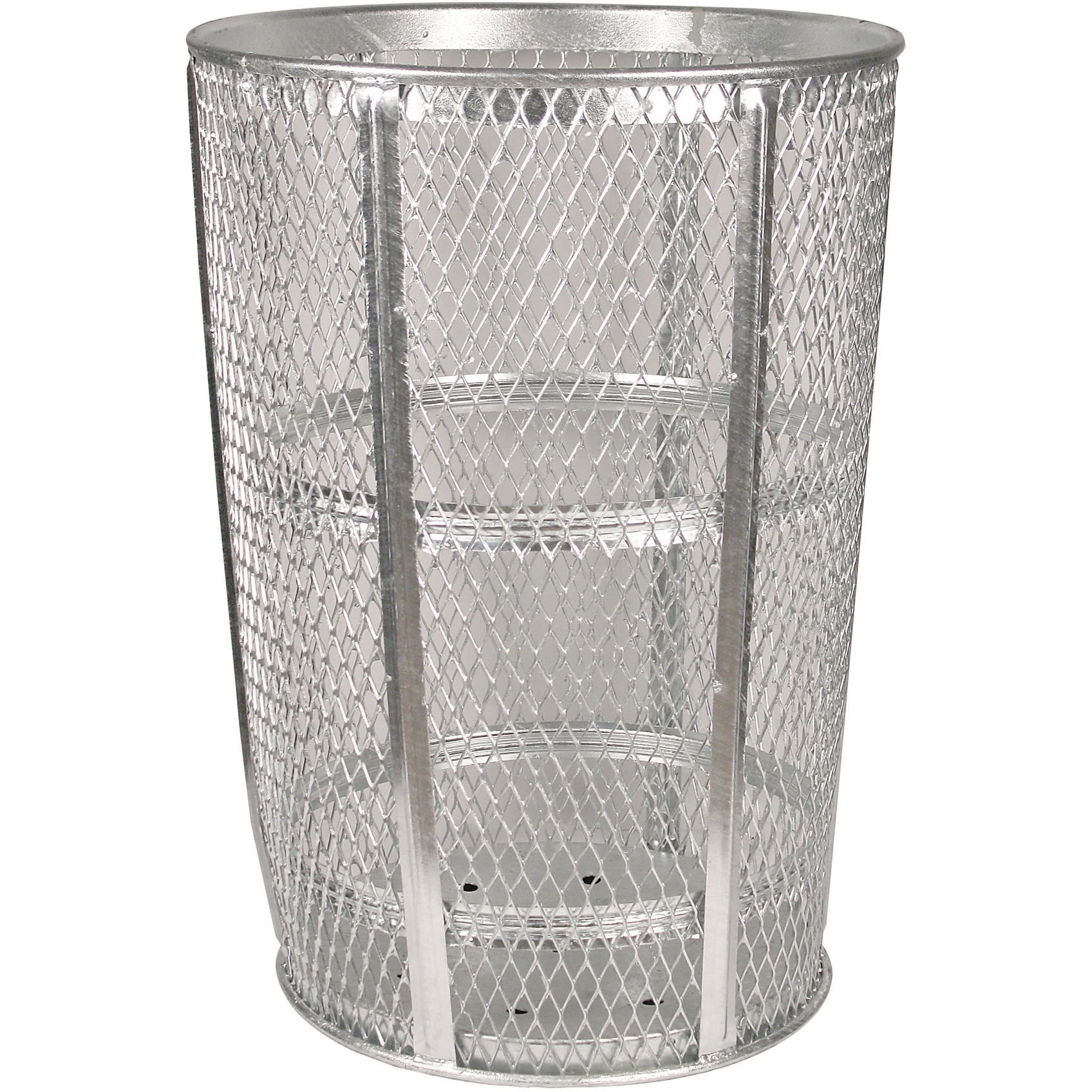 EXP-52-VV Ergode Expanded Metal Receptacle | Durable Outdoor Container | Zinc Coated for Weather Resistance | Vertical Ribs for Reinforcement | See-Through Mesh Design | High-Quality Steel Construction