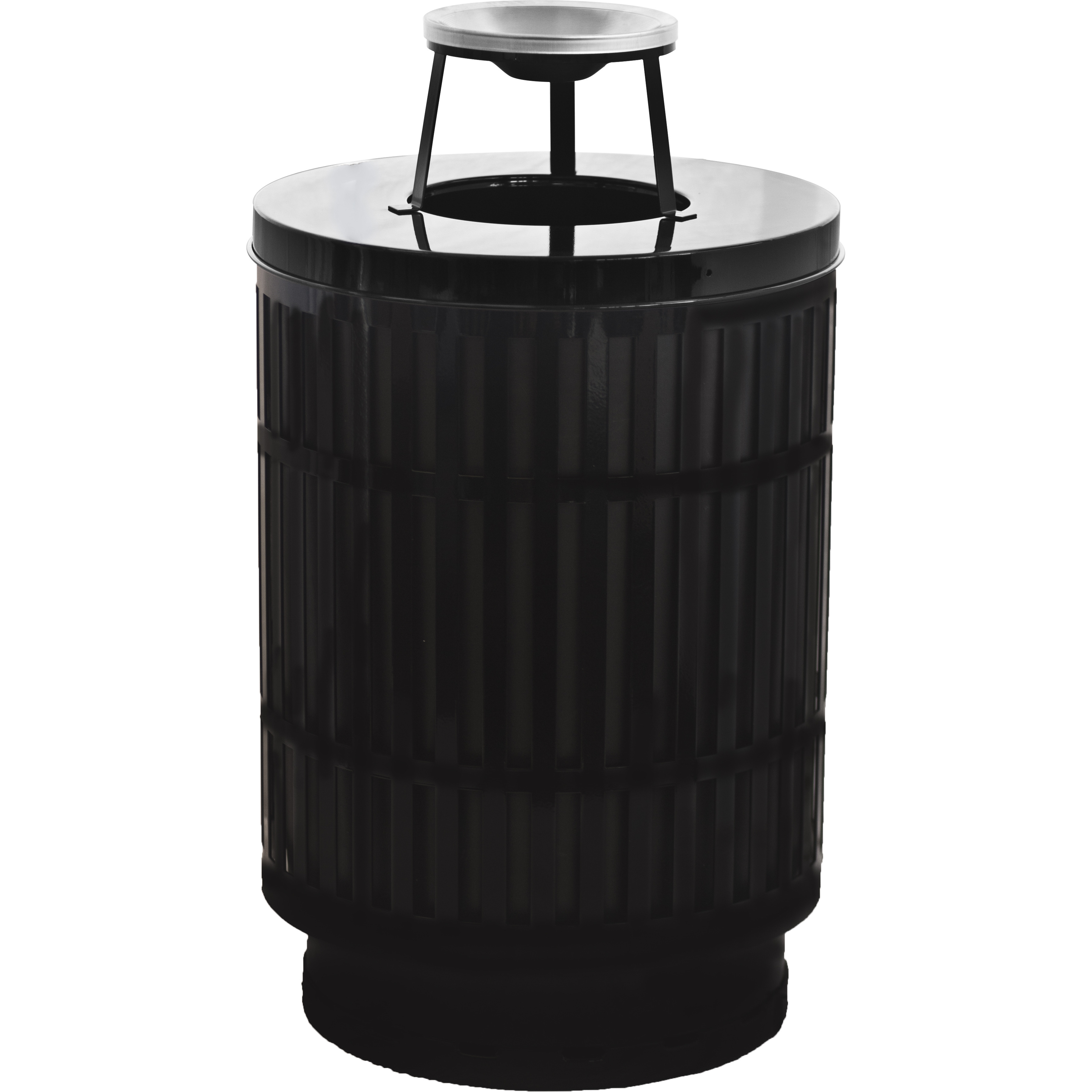 MAS40P-AT-BK-VV Ergode The Mason - Stylish Waste Receptacle for City Streets, Malls, Parks & More. Durable Galvanneal Steel with Powder Coat Finish. Lift-Off Lid, Coated Base, Liner & Accessories Included.