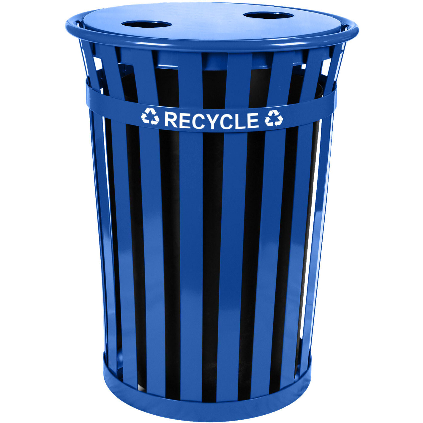 MR36-FTR-BL-VV Ergode Oakley Recycling Container - Ideal for High Traffic Areas, Single Stream Recycling, Durable Steel Construction